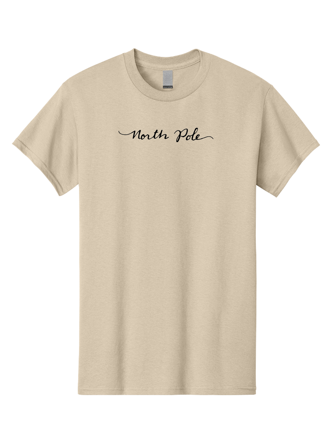 North-Pole Men'S Graphic Tee, 100% Cotton, Comfortable Casual Summer Wear, Machine Washable, North Pole, Cursive Script, Festive Lettering, Christmas Theme, Holiday Phrase, Winter Wonderland, Santa Claus Aab011 7