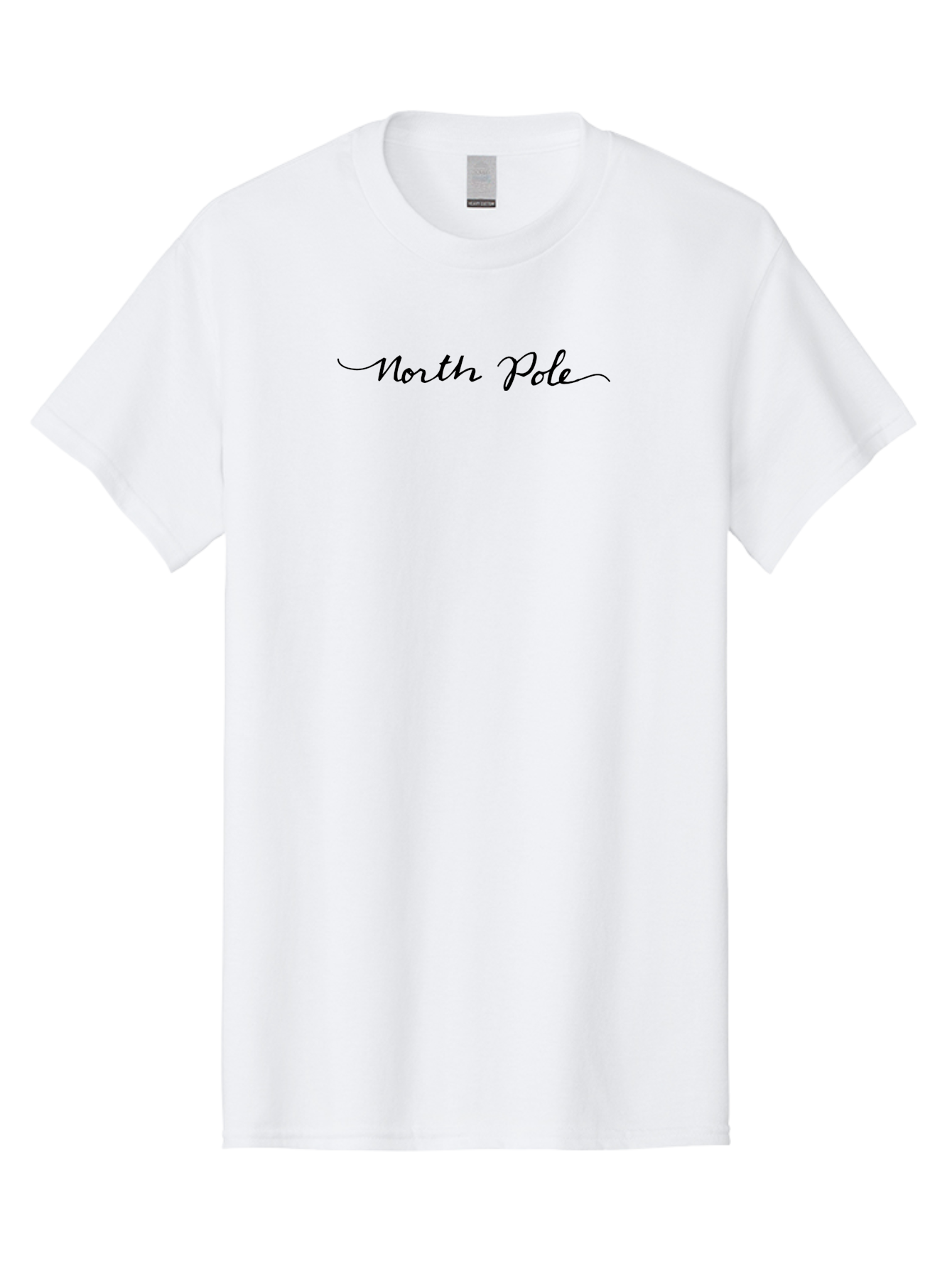 North-Pole Men'S Graphic Tee, 100% Cotton, Comfortable Casual Summer Wear, Machine Washable, North Pole, Cursive Script, Festive Lettering, Christmas Theme, Holiday Phrase, Winter Wonderland, Santa Claus Aab011 3