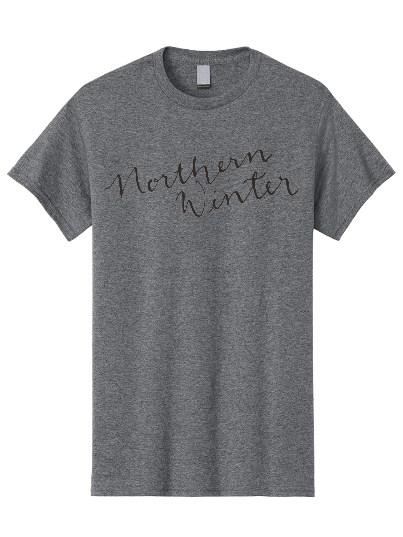 Northern-Winter-2 Men'S Graphic Tee, 100% Cotton, Comfortable Casual Summer Wear, Machine Washable, Northern Winter, Winter Season, Seasonal Theme, Cursive Text, Black Script, Frosty Feel, Cold Weather, Winter Vibes Aab013 9