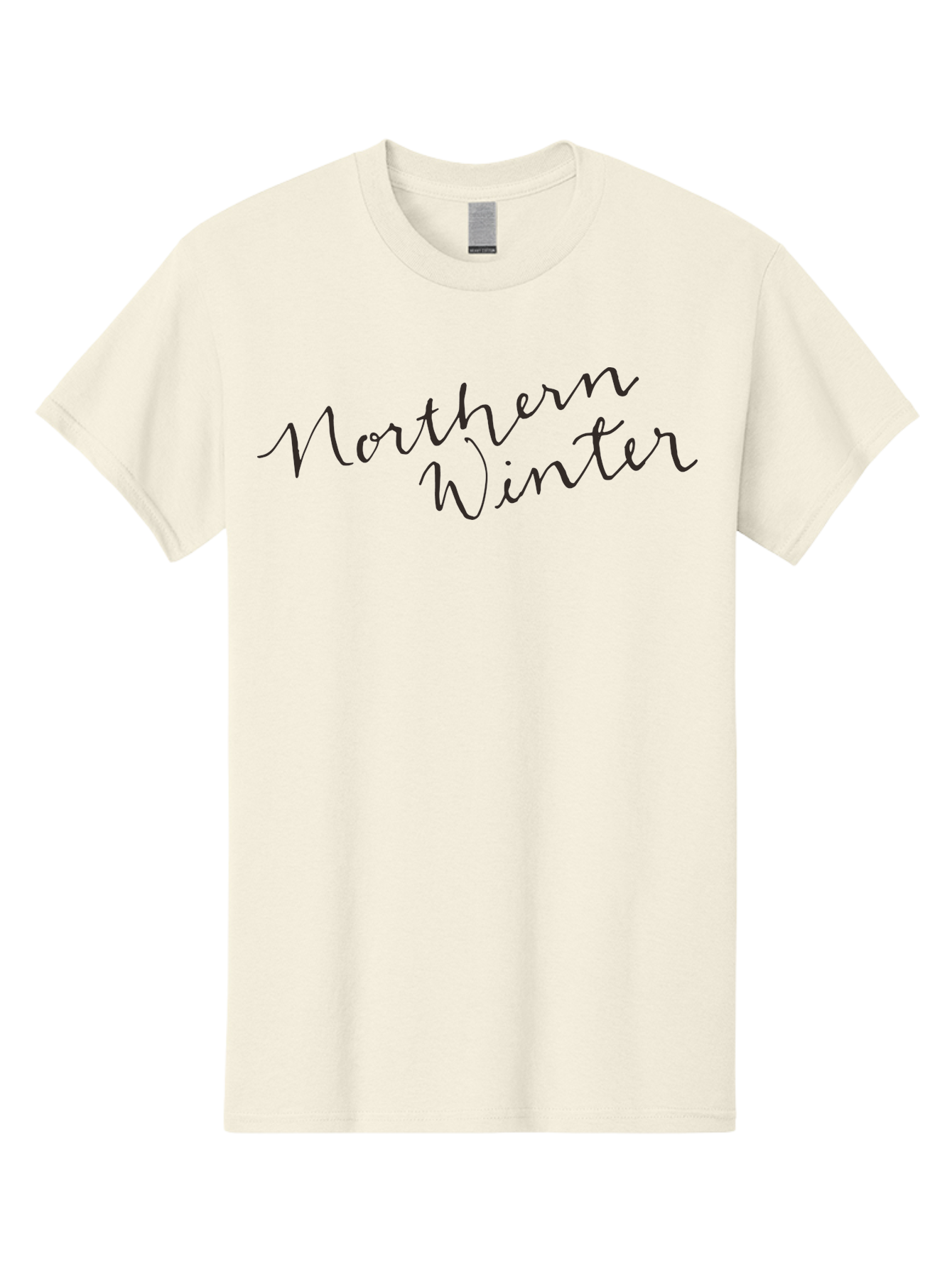 Northern-Winter-2 Men'S Graphic Tee, 100% Cotton, Comfortable Casual Summer Wear, Machine Washable, Northern Winter, Winter Season, Seasonal Theme, Cursive Text, Black Script, Frosty Feel, Cold Weather, Winter Vibes Aab013 17
