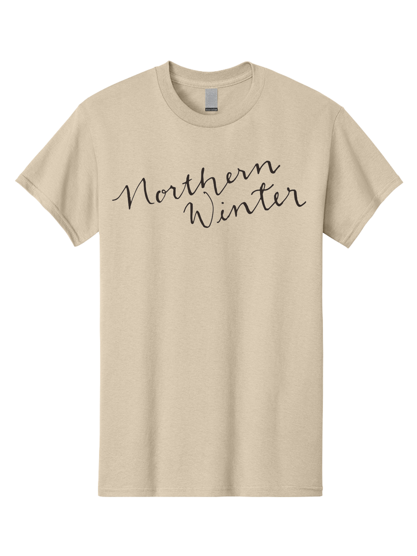 Northern-Winter-2 Men'S Graphic Tee, 100% Cotton, Comfortable Casual Summer Wear, Machine Washable, Northern Winter, Winter Season, Seasonal Theme, Cursive Text, Black Script, Frosty Feel, Cold Weather, Winter Vibes Aab013 27