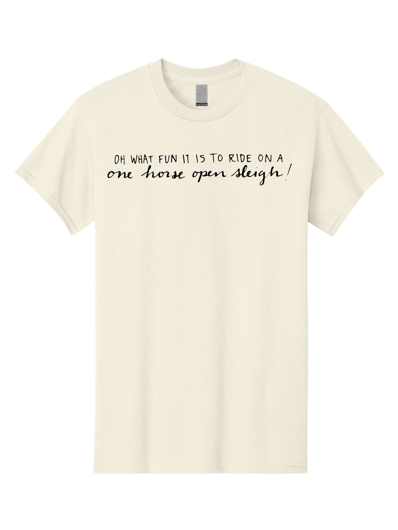 Oh-What-Fun-It-Is-To-Ride-On-A-One-Horse-Open-Slegh Men'S Graphic Tee, 100% Cotton, Comfortable Casual Summer Wear, Machine Washable, Christmas Carol, Holiday Cheer, Winter Fun, Festive Season, Classic Song, Joyful Lyrics, Merry Christmas, Aab018 3