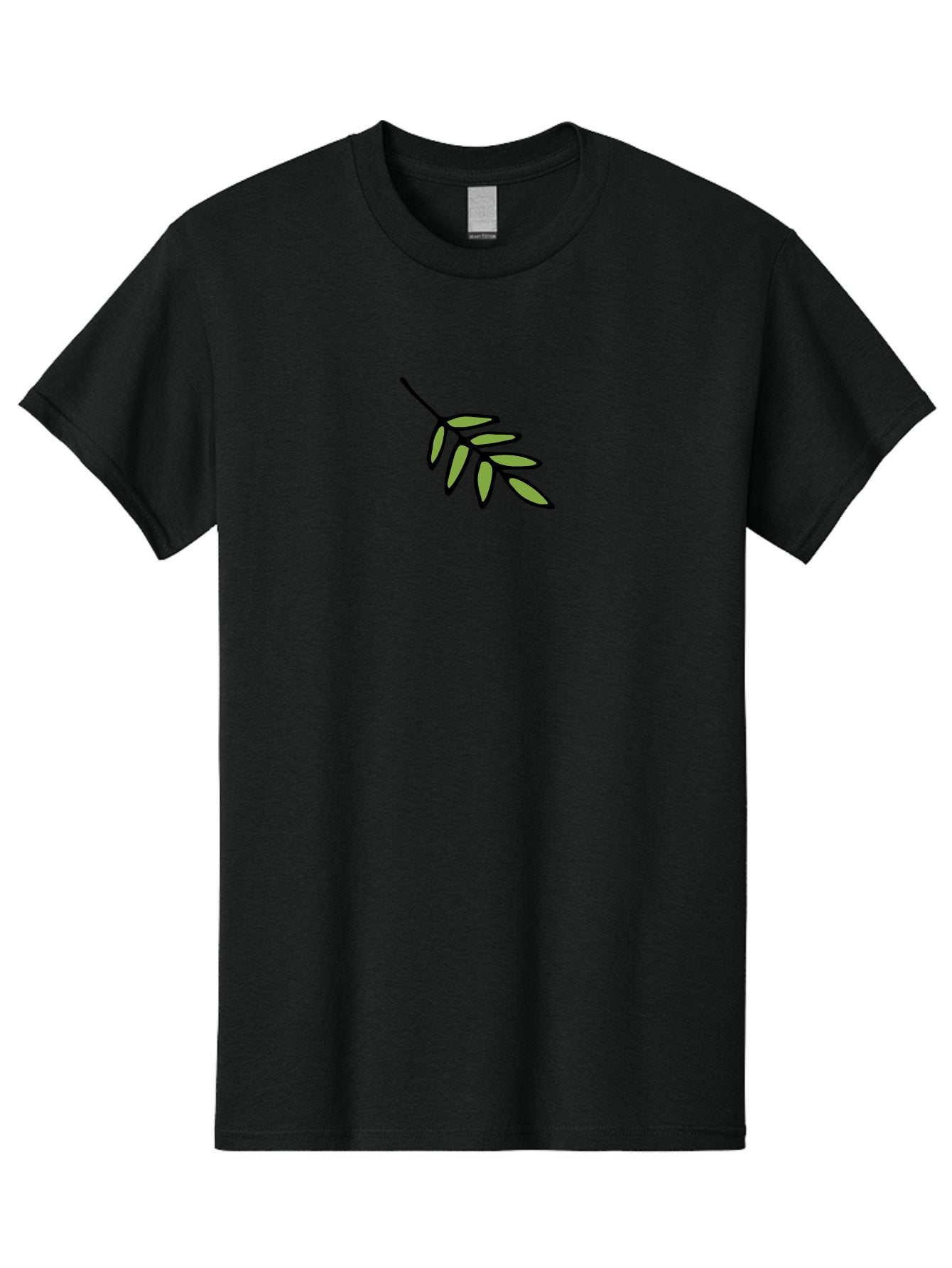 Olive-Branch-1 Men'S Graphic Tee, 100% Cotton, Comfortable Casual Summer Wear, Machine Washable, Olive Branch, Symbol Of Peace, Simple Illustration, Minimalist Design, Black Outline, Leafy Greens, Symbolic Imagery, Peace Sign Aab020 5
