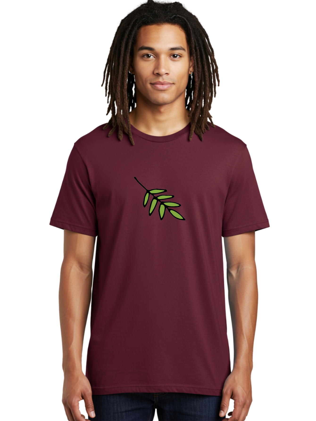 Olive-Branch-1 Men'S Graphic Tee, 100% Cotton, Comfortable Casual Summer Wear, Machine Washable, Olive Branch, Symbol Of Peace, Simple Illustration, Minimalist Design, Black Outline, Leafy Greens, Symbolic Imagery, Peace Sign Aab020 14