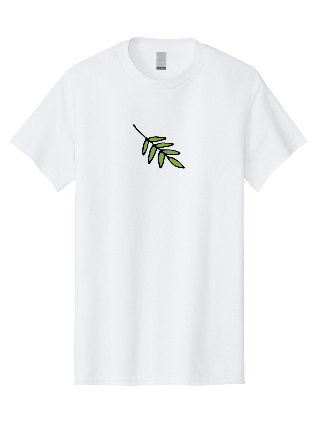 Olive-Branch-1 Men'S Graphic Tee, 100% Cotton, Comfortable Casual Summer Wear, Machine Washable, Olive Branch, Symbol Of Peace, Simple Illustration, Minimalist Design, Black Outline, Leafy Greens, Symbolic Imagery, Peace Sign Aab020 7