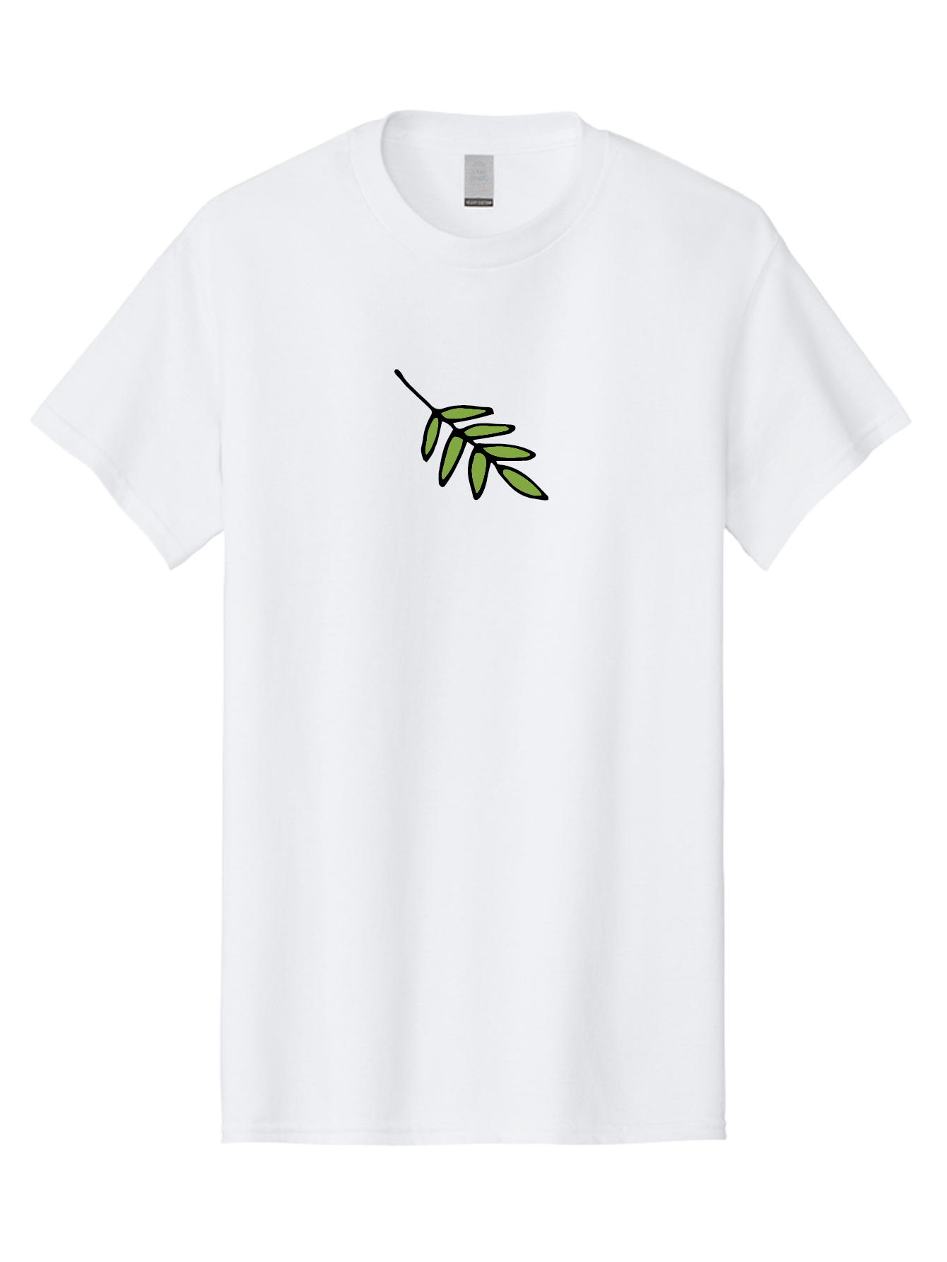 Olive-Branch-1 Men'S Graphic Tee, 100% Cotton, Comfortable Casual Summer Wear, Machine Washable, Olive Branch, Symbol Of Peace, Simple Illustration, Minimalist Design, Black Outline, Leafy Greens, Symbolic Imagery, Peace Sign Aab020 29