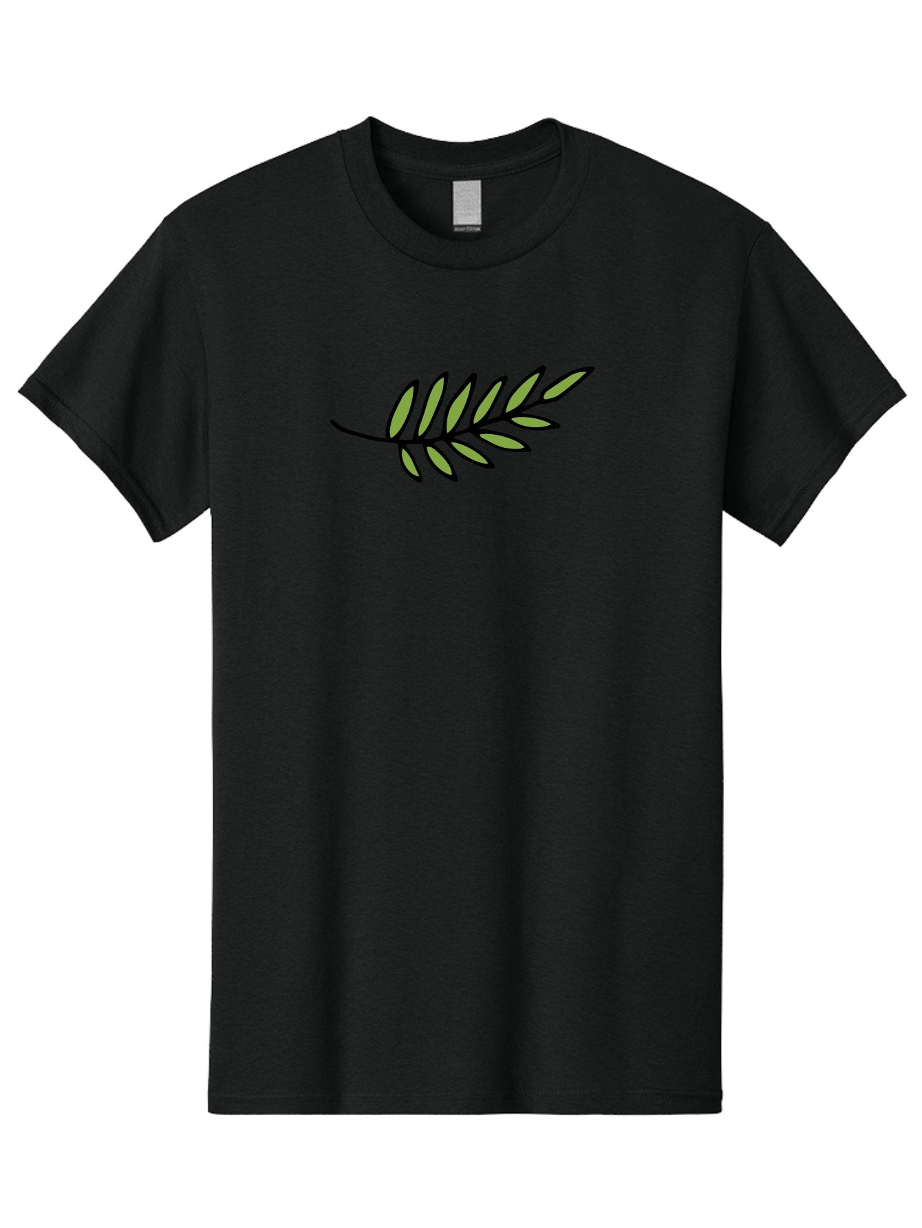 Olive-Branch Men'S Graphic Tee, 100% Cotton, Comfortable Casual Summer Wear, Machine Washable, Olive Branch, Symbolic Peace, Harmonious Design, Simple Illustration, Green Leaves, Black Outline, Minimalistic Art, Elegant Simplicity, Aab021 3