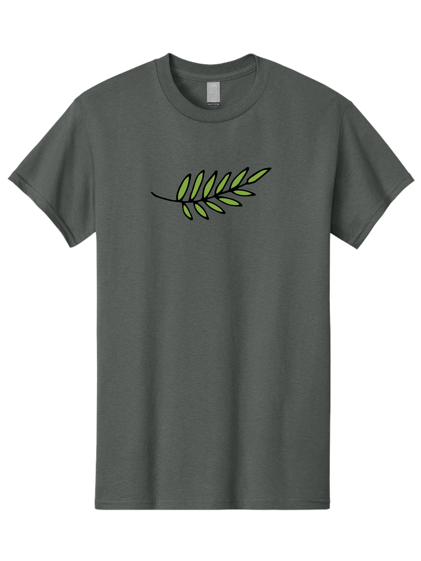 Olive-Branch Men'S Graphic Tee, 100% Cotton, Comfortable Casual Summer Wear, Machine Washable, Olive Branch, Symbolic Peace, Harmonious Design, Simple Illustration, Green Leaves, Black Outline, Minimalistic Art, Elegant Simplicity, Aab021 3
