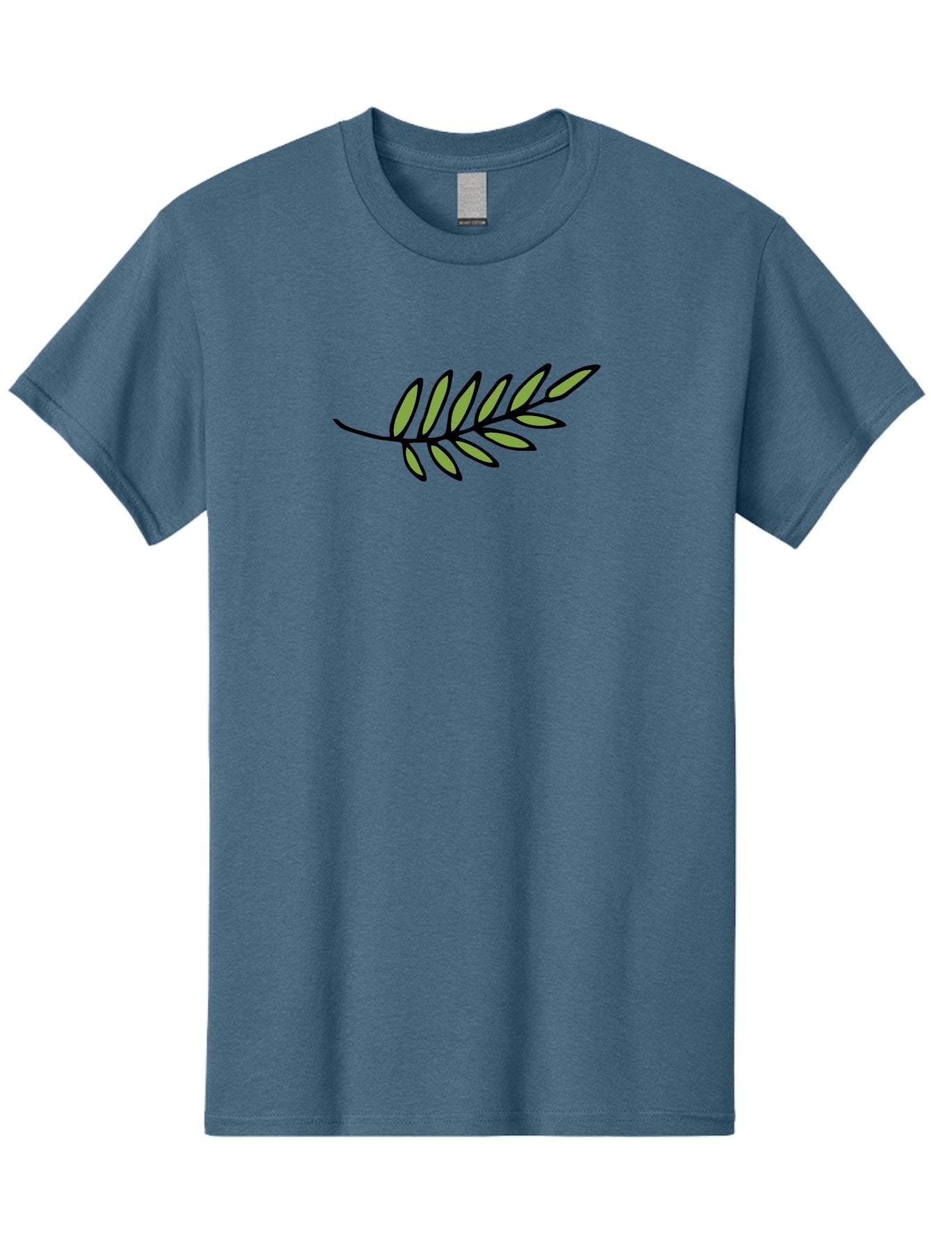 Olive-Branch Men'S Graphic Tee, 100% Cotton, Comfortable Casual Summer Wear, Machine Washable, Olive Branch, Symbolic Peace, Harmonious Design, Simple Illustration, Green Leaves, Black Outline, Minimalistic Art, Elegant Simplicity, Aab021 5