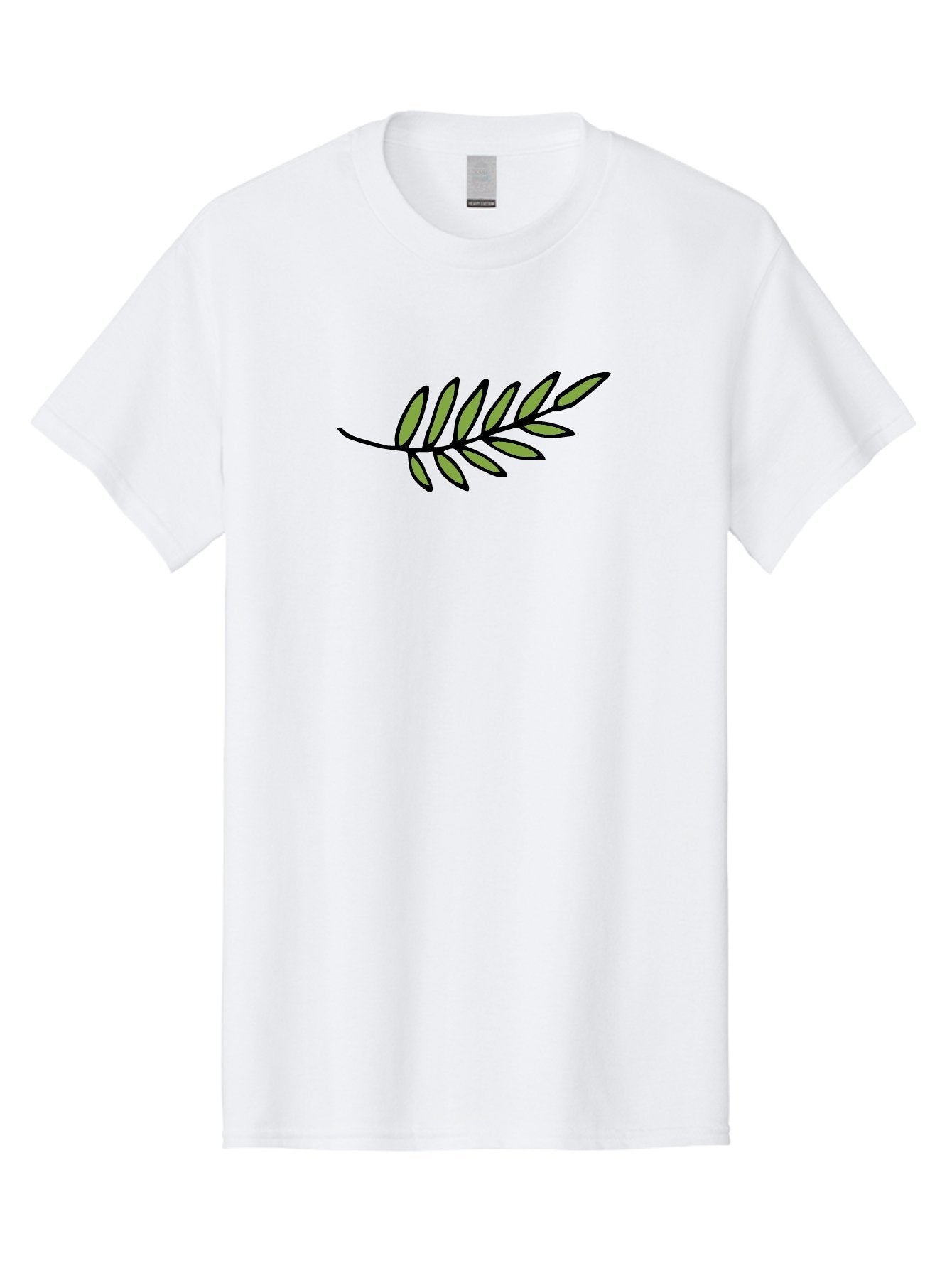 Olive-Branch Men'S Graphic Tee, 100% Cotton, Comfortable Casual Summer Wear, Machine Washable, Olive Branch, Symbolic Peace, Harmonious Design, Simple Illustration, Green Leaves, Black Outline, Minimalistic Art, Elegant Simplicity, Aab021 8