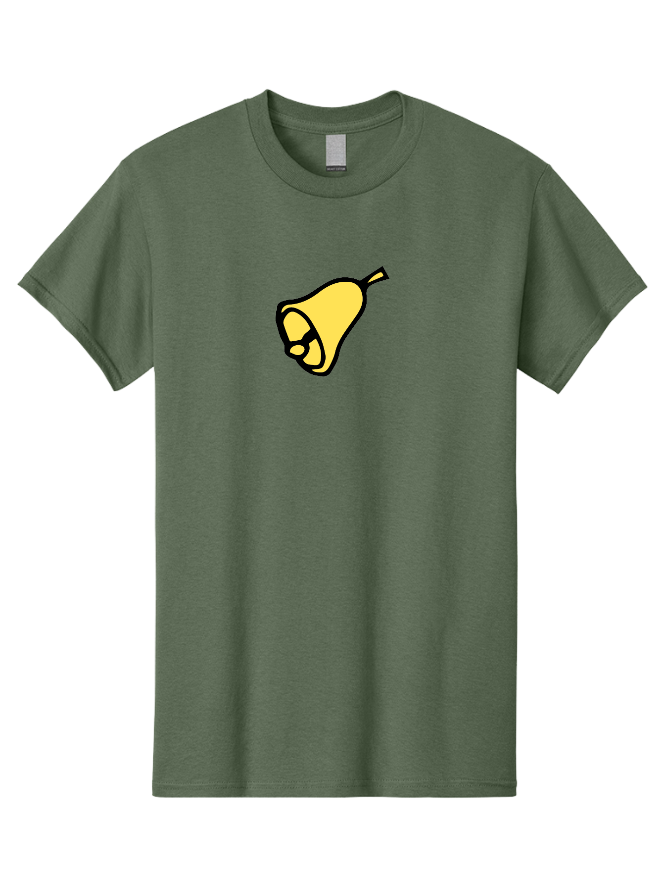 Pear-1 Men'S Graphic Tee, 100% Cotton, Comfortable Casual Summer Wear, Machine Washable, Yellow Pear Fruit, Simple Illustration, Cartoon Style, Bold Black Outline, Sweet Pear, Digital Art, Yellow Fruit Aab029 15
