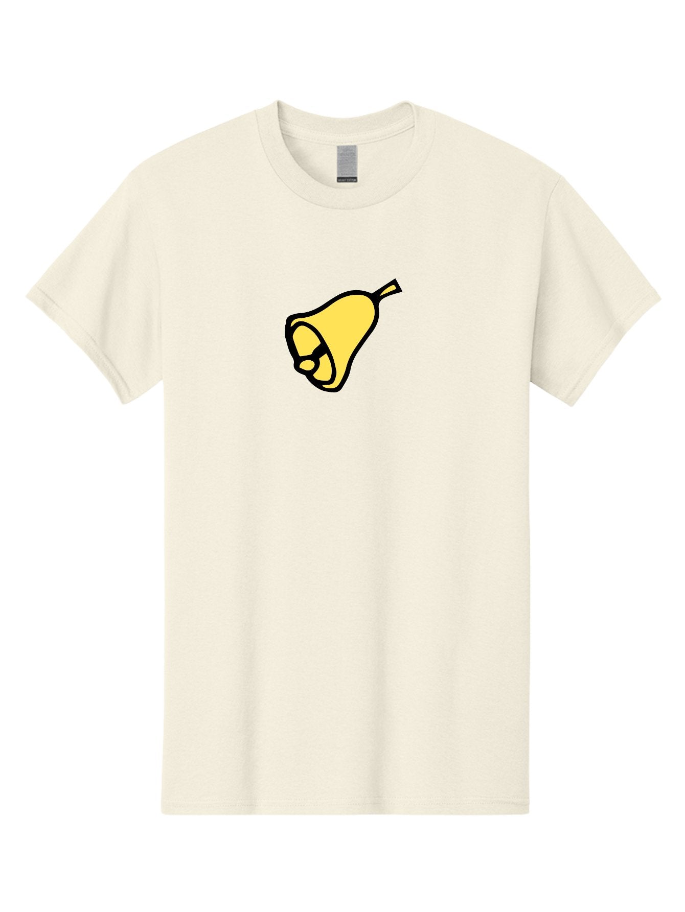 Pear-1 Men'S Graphic Tee, 100% Cotton, Comfortable Casual Summer Wear, Machine Washable, Yellow Pear Fruit, Simple Illustration, Cartoon Style, Bold Black Outline, Sweet Pear, Digital Art, Yellow Fruit Aab029