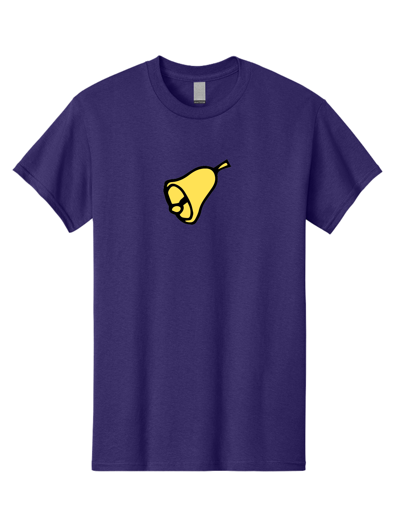 Pear-1 Men'S Graphic Tee, 100% Cotton, Comfortable Casual Summer Wear, Machine Washable, Yellow Pear Fruit, Simple Illustration, Cartoon Style, Bold Black Outline, Sweet Pear, Digital Art, Yellow Fruit Aab029 21