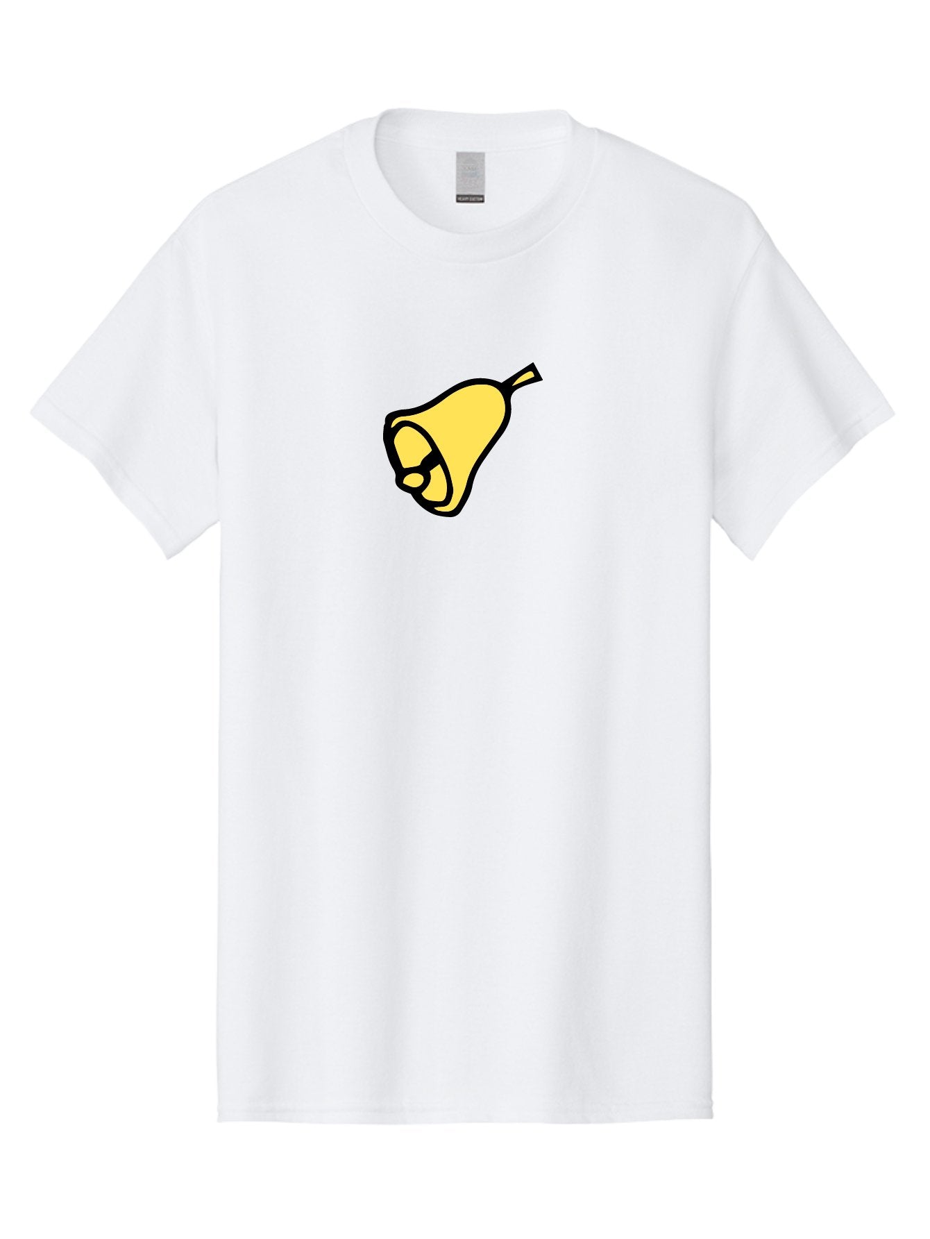 Pear-1 Men'S Graphic Tee, 100% Cotton, Comfortable Casual Summer Wear, Machine Washable, Yellow Pear Fruit, Simple Illustration, Cartoon Style, Bold Black Outline, Sweet Pear, Digital Art, Yellow Fruit Aab029 3