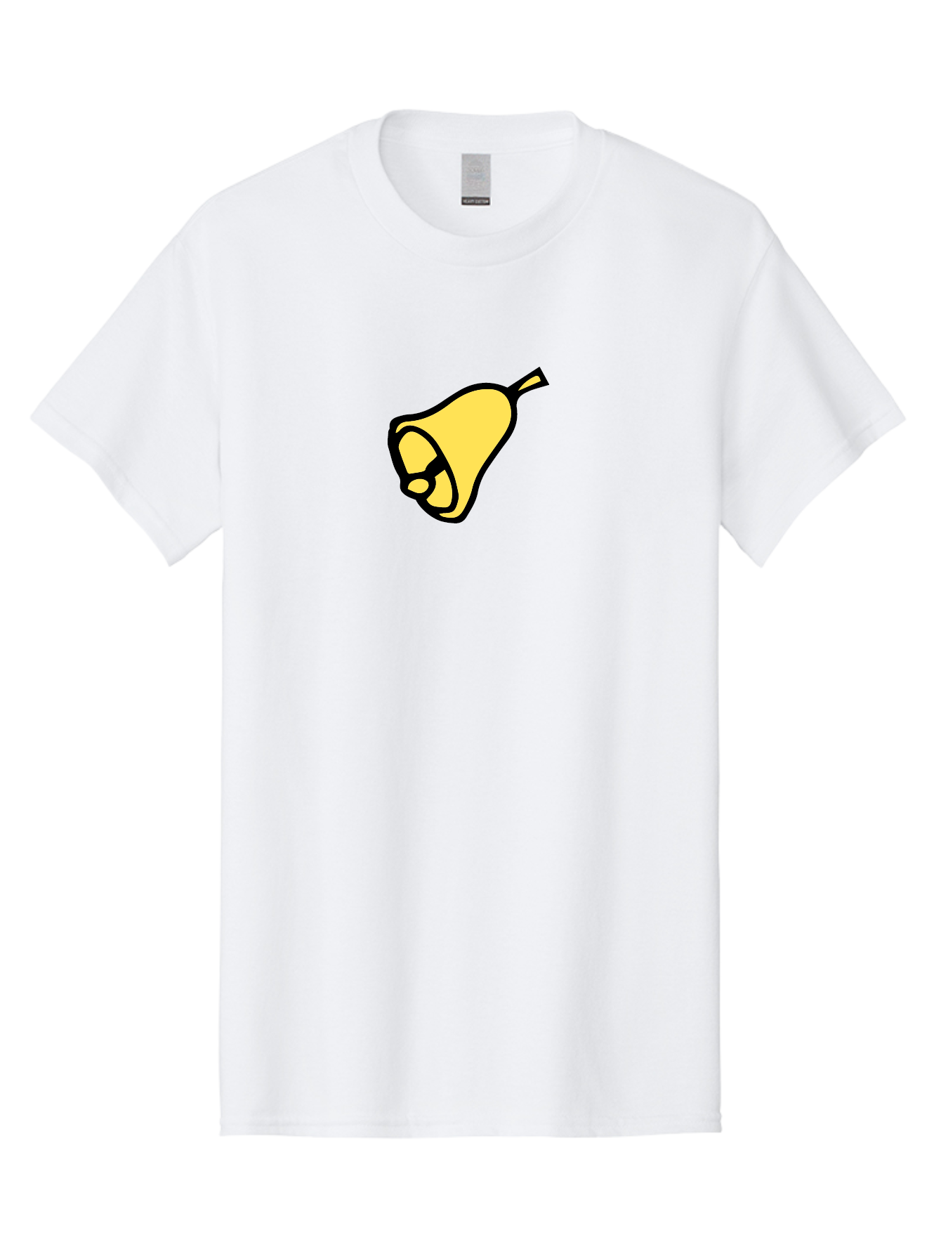 Pear-1 Men'S Graphic Tee, 100% Cotton, Comfortable Casual Summer Wear, Machine Washable, Yellow Pear Fruit, Simple Illustration, Cartoon Style, Bold Black Outline, Sweet Pear, Digital Art, Yellow Fruit Aab029 29