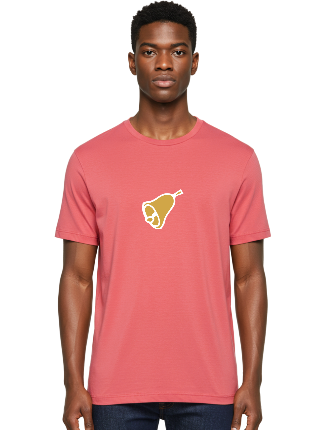 Pear Men'S Graphic Tee, 100% Cotton, Comfortable Casual Summer Wear, Machine Washable, Pear Fruit, Simple Illustration, Minimalist Design, Yellow Pear, White Outline, Healthy Snack, Organic Produce, Fruit Icon Aab030 6