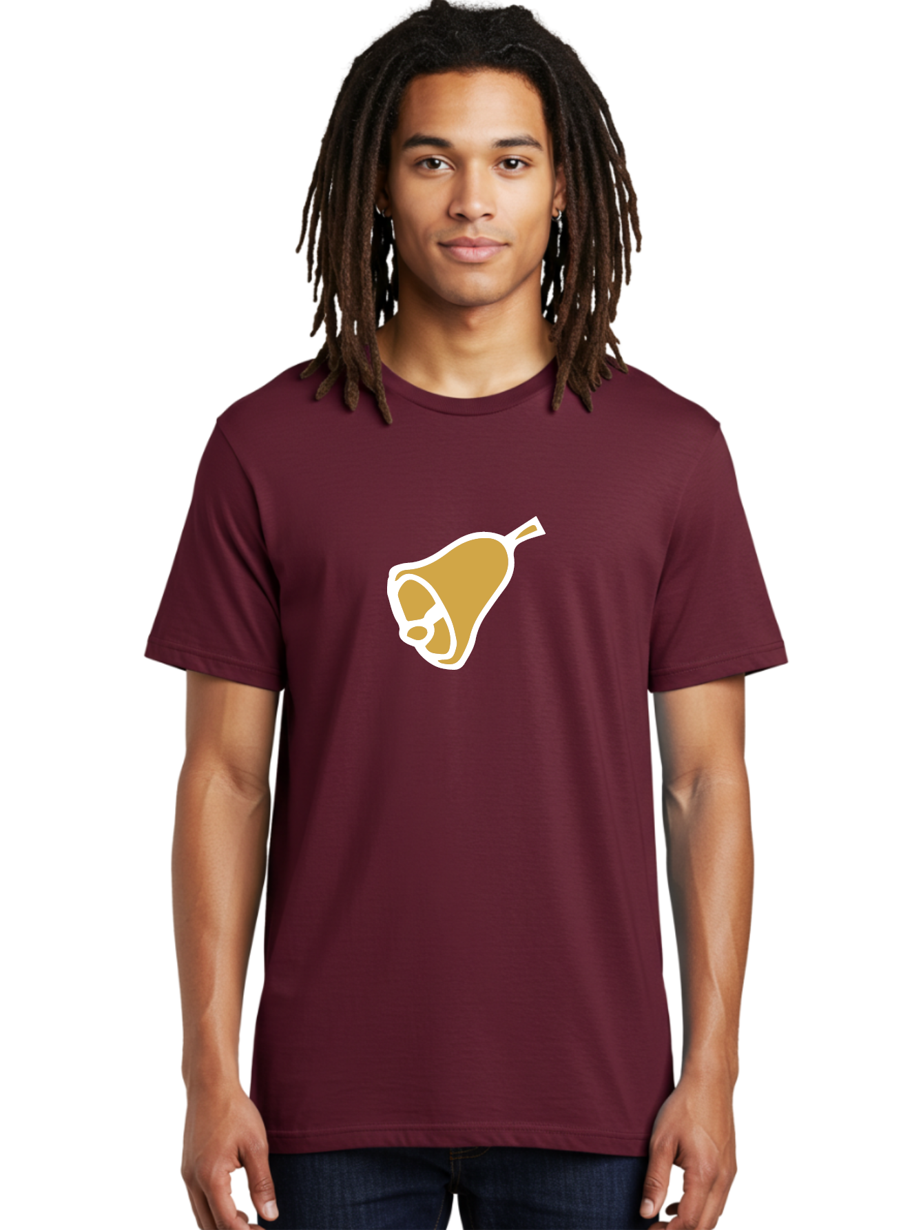 Pear Men'S Graphic Tee, 100% Cotton, Comfortable Casual Summer Wear, Machine Washable, Pear Fruit, Simple Illustration, Minimalist Design, Yellow Pear, White Outline, Healthy Snack, Organic Produce, Fruit Icon Aab030 14