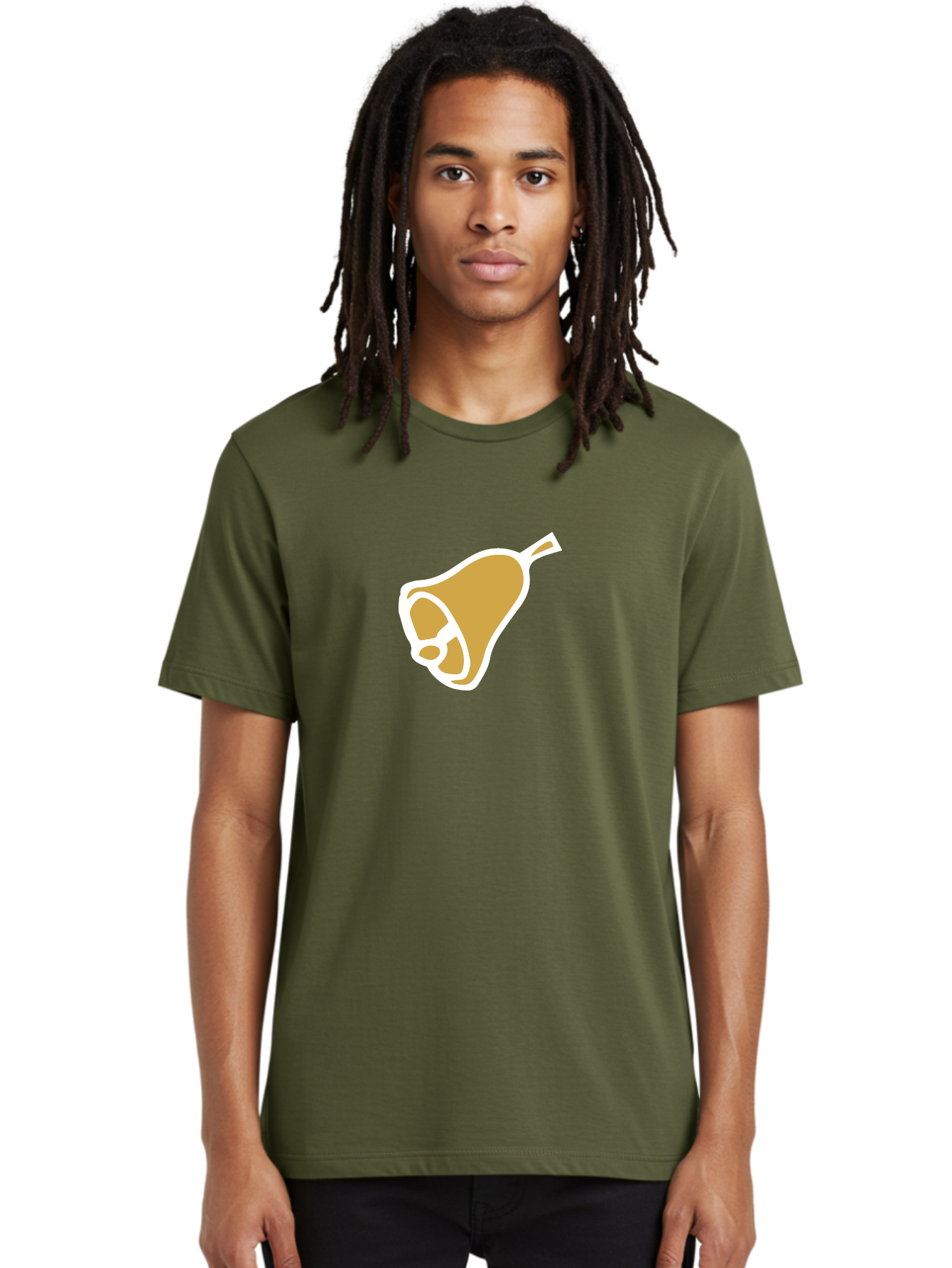 Pear Men'S Graphic Tee, 100% Cotton, Comfortable Casual Summer Wear, Machine Washable, Pear Fruit, Simple Illustration, Minimalist Design, Yellow Pear, White Outline, Healthy Snack, Organic Produce, Fruit Icon Aab030 16