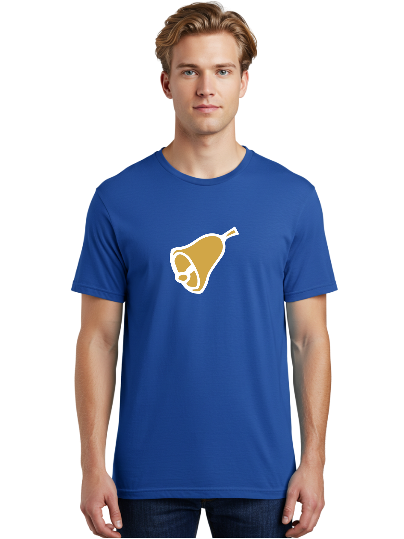 Pear Men'S Graphic Tee, 100% Cotton, Comfortable Casual Summer Wear, Machine Washable, Pear Fruit, Simple Illustration, Minimalist Design, Yellow Pear, White Outline, Healthy Snack, Organic Produce, Fruit Icon Aab030 26