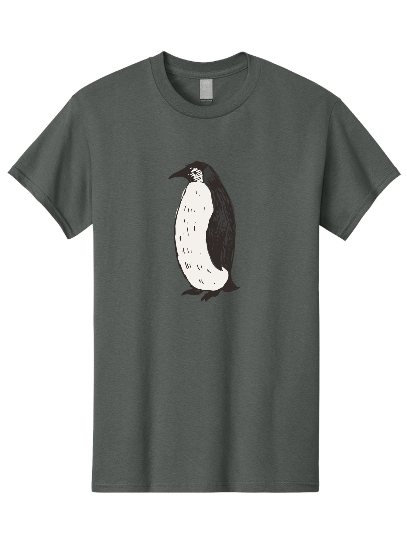 Penguin-1 Men'S Graphic Tee, 100% Cotton, Comfortable Casual Summer Wear, Machine Washable, Penguin Illustration, Black And White Penguin, Cartoon Penguin, Simple Drawing, Cute Bird, Wildlife Art, Tuxedo Bird, Flightless Bird, Antarctic Animal Aab031 5