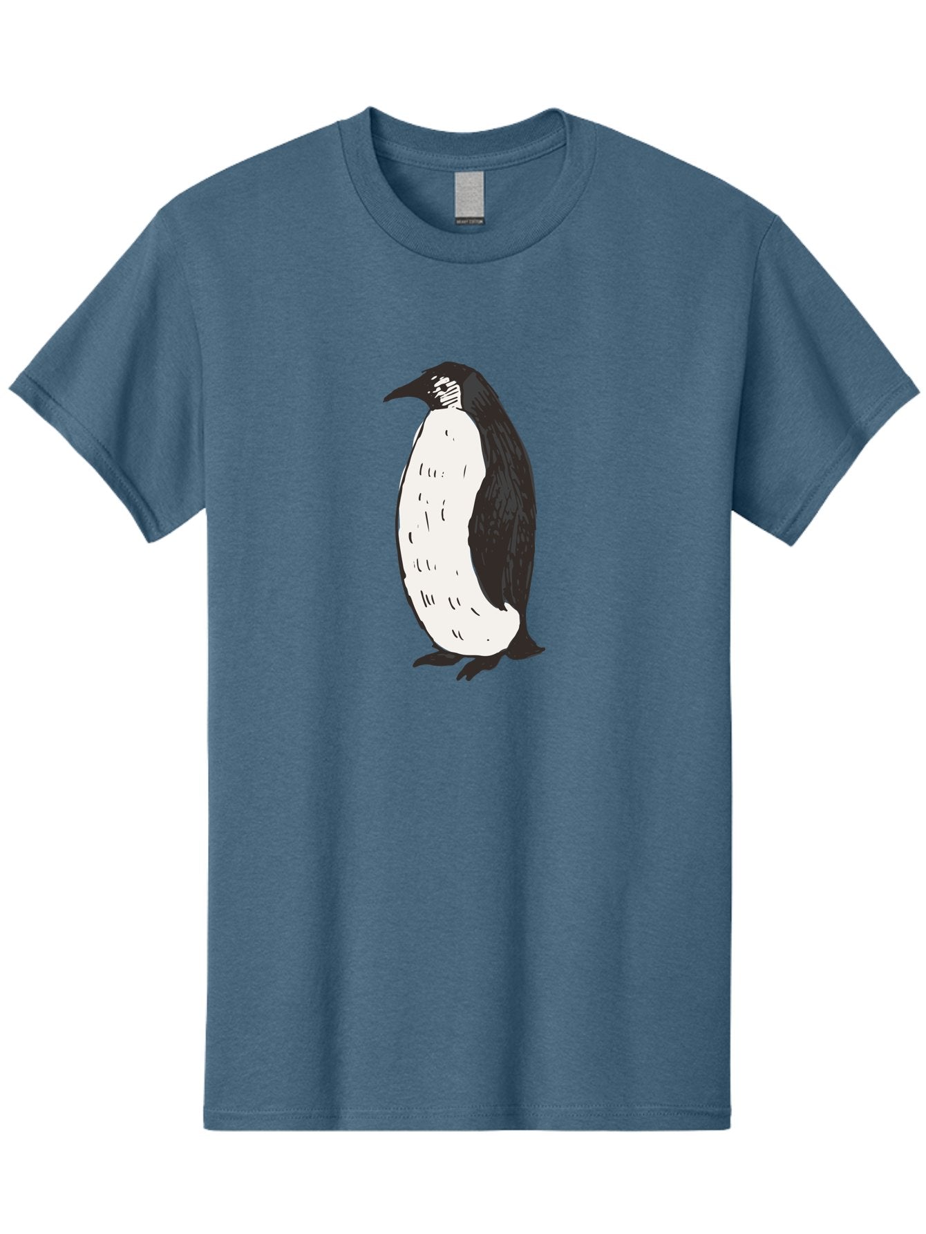 Penguin-1 Men'S Graphic Tee, 100% Cotton, Comfortable Casual Summer Wear, Machine Washable, Penguin Illustration, Black And White Penguin, Cartoon Penguin, Simple Drawing, Cute Bird, Wildlife Art, Tuxedo Bird, Flightless Bird, Antarctic Animal Aab031 6