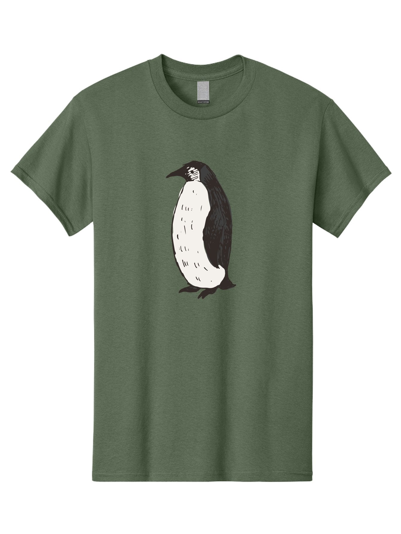 Penguin-1 Men'S Graphic Tee, 100% Cotton, Comfortable Casual Summer Wear, Machine Washable, Penguin Illustration, Black And White Penguin, Cartoon Penguin, Simple Drawing, Cute Bird, Wildlife Art, Tuxedo Bird, Flightless Bird, Antarctic Animal Aab031 4