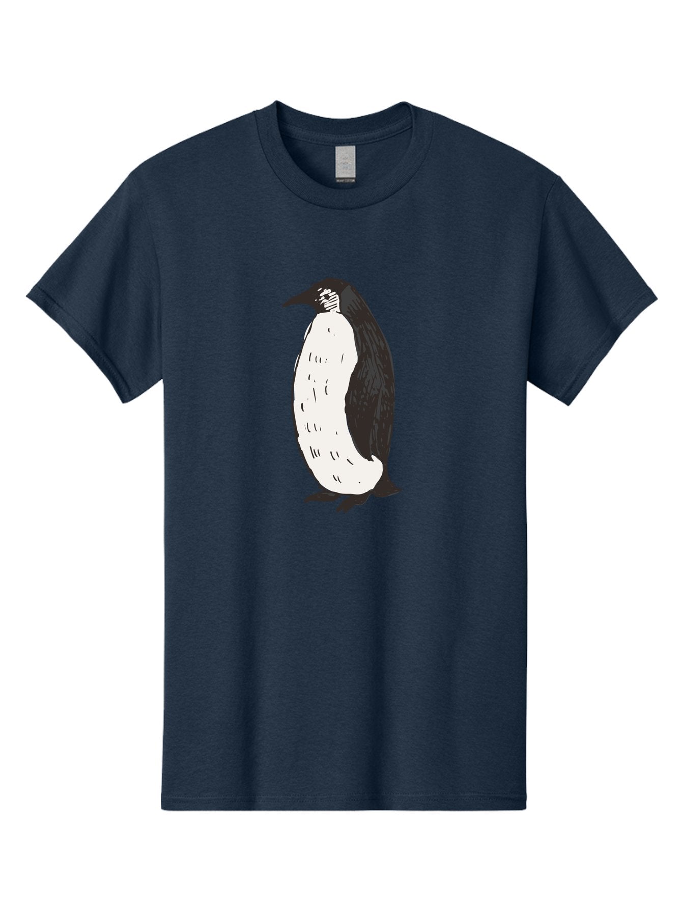 Penguin-1 Men'S Graphic Tee, 100% Cotton, Comfortable Casual Summer Wear, Machine Washable, Penguin Illustration, Black And White Penguin, Cartoon Penguin, Simple Drawing, Cute Bird, Wildlife Art, Tuxedo Bird, Flightless Bird, Antarctic Animal Aab031 14