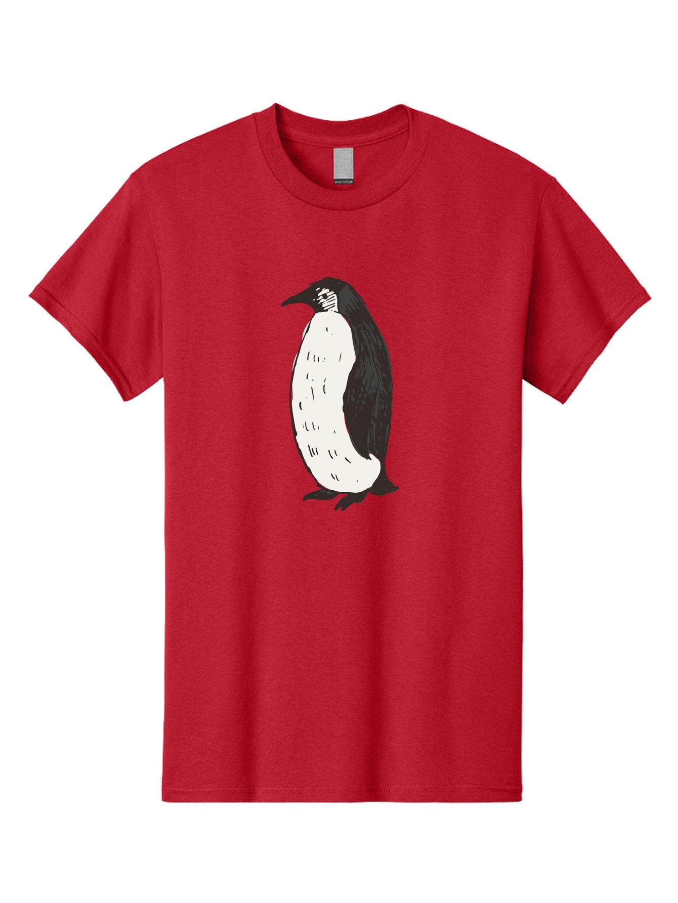 Penguin-1 Men'S Graphic Tee, 100% Cotton, Comfortable Casual Summer Wear, Machine Washable, Penguin Illustration, Black And White Penguin, Cartoon Penguin, Simple Drawing, Cute Bird, Wildlife Art, Tuxedo Bird, Flightless Bird, Antarctic Animal Aab031 11