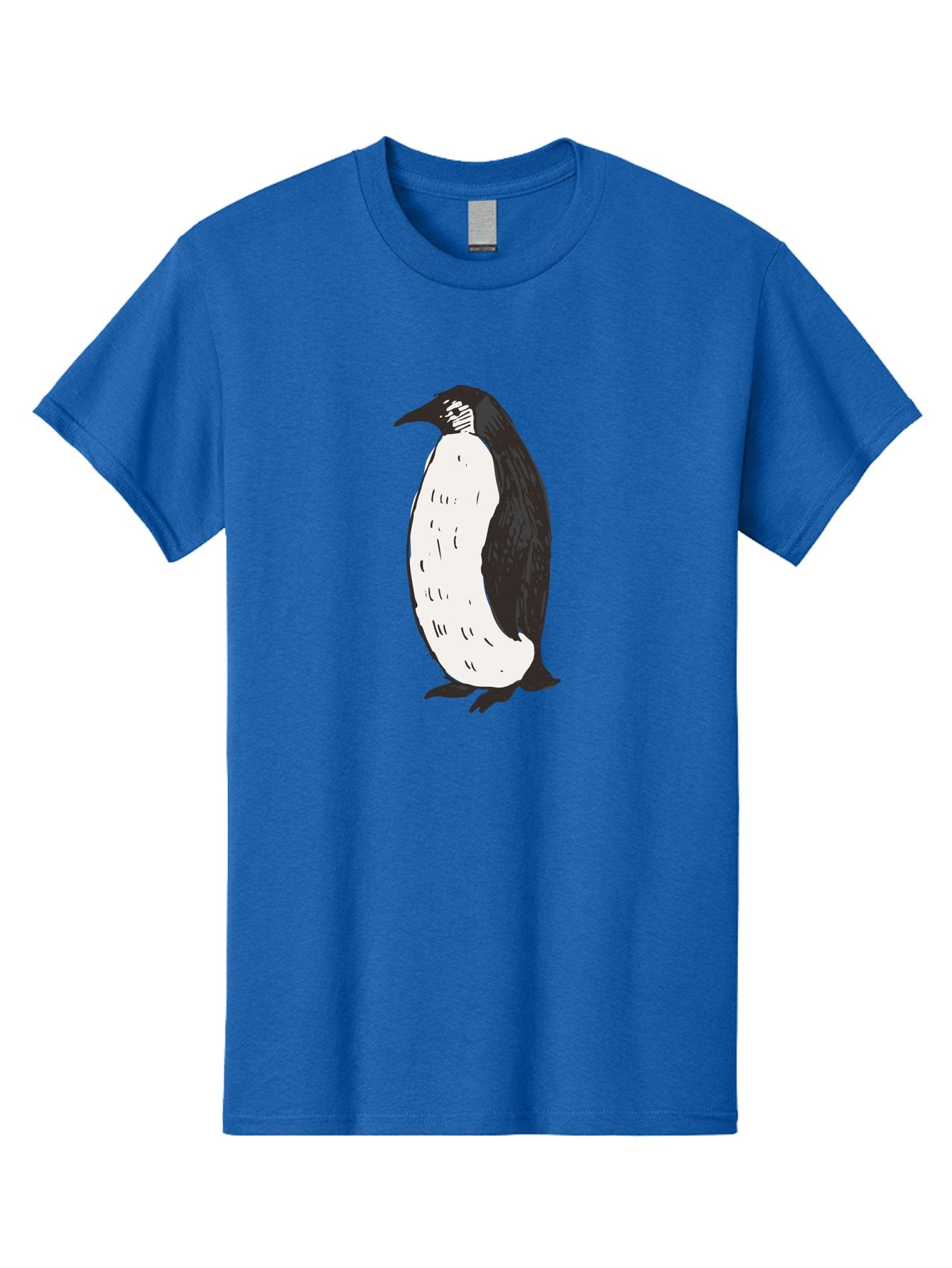 Penguin-1 Men'S Graphic Tee, 100% Cotton, Comfortable Casual Summer Wear, Machine Washable, Penguin Illustration, Black And White Penguin, Cartoon Penguin, Simple Drawing, Cute Bird, Wildlife Art, Tuxedo Bird, Flightless Bird, Antarctic Animal Aab031 7