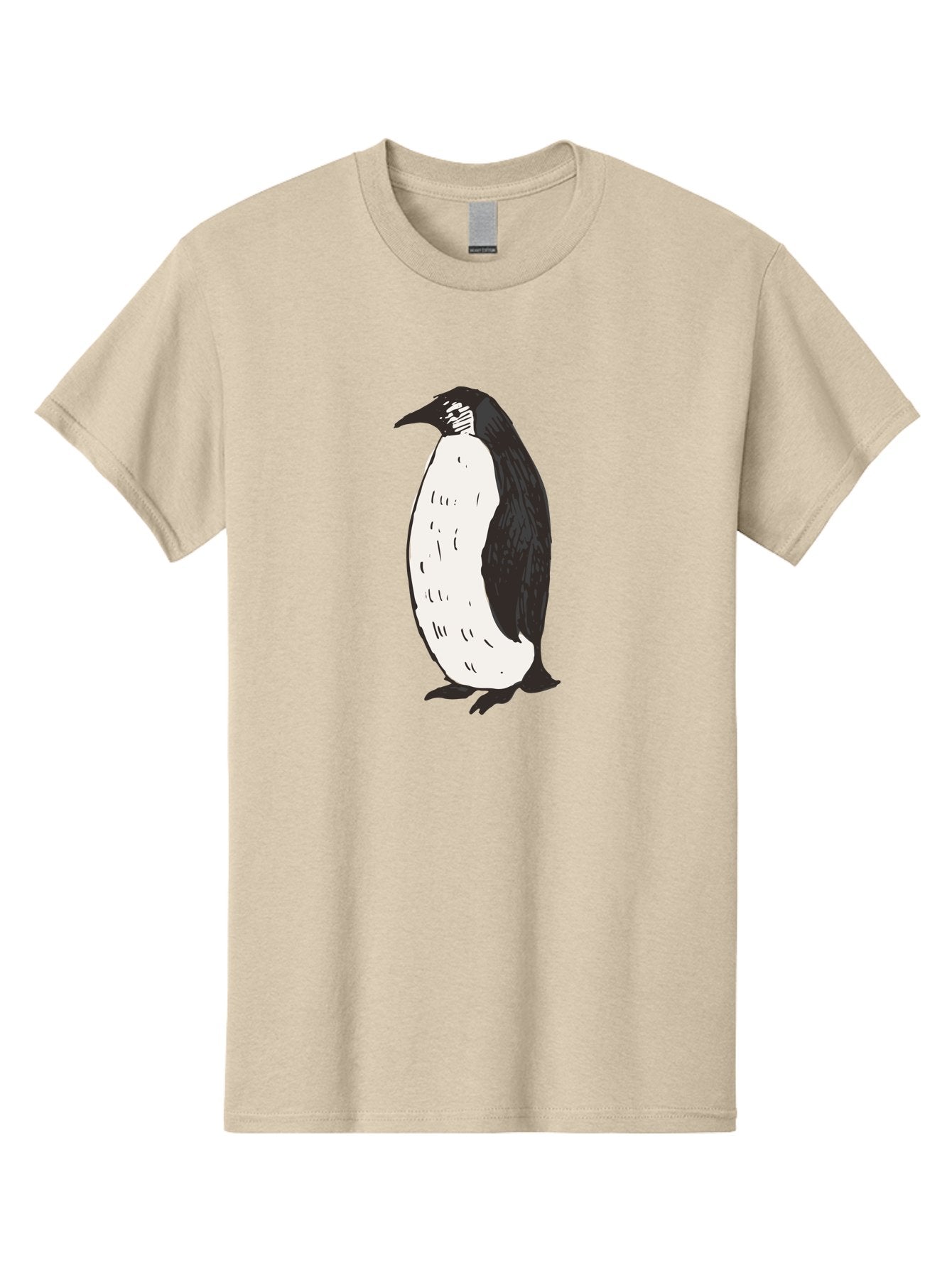 Penguin-1 Men'S Graphic Tee, 100% Cotton, Comfortable Casual Summer Wear, Machine Washable, Penguin Illustration, Black And White Penguin, Cartoon Penguin, Simple Drawing, Cute Bird, Wildlife Art, Tuxedo Bird, Flightless Bird, Antarctic Animal Aab031 8