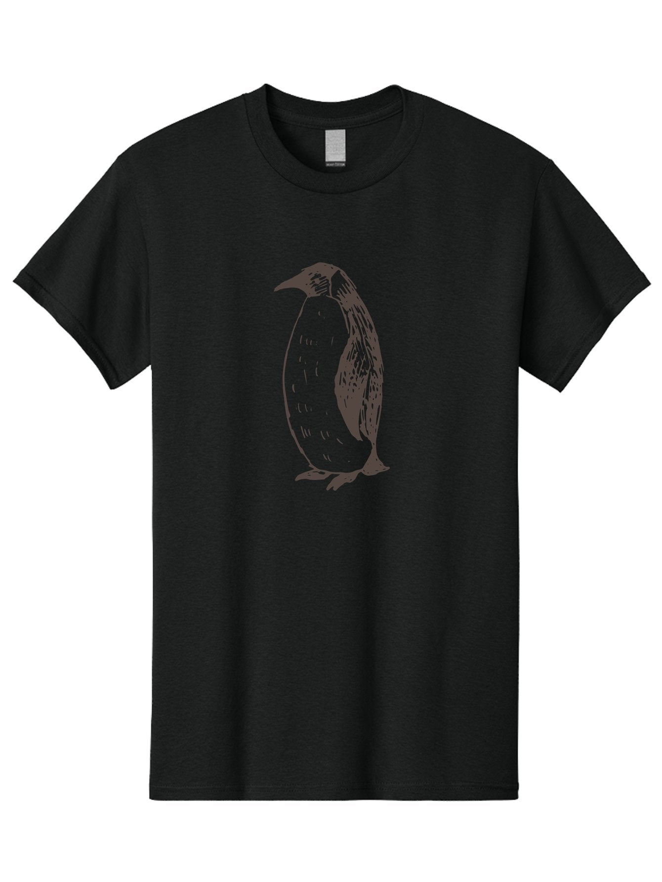 Penguin Men'S Graphic Tee, 100% Cotton, Comfortable Casual Summer Wear, Machine Washable, Penguin Standing, Bird Silhouette, Wildlife Illustration, Feathered Creature, Simple Graphics, Monochrome Design, Cute Animal, Cartoon Style Aab033 7