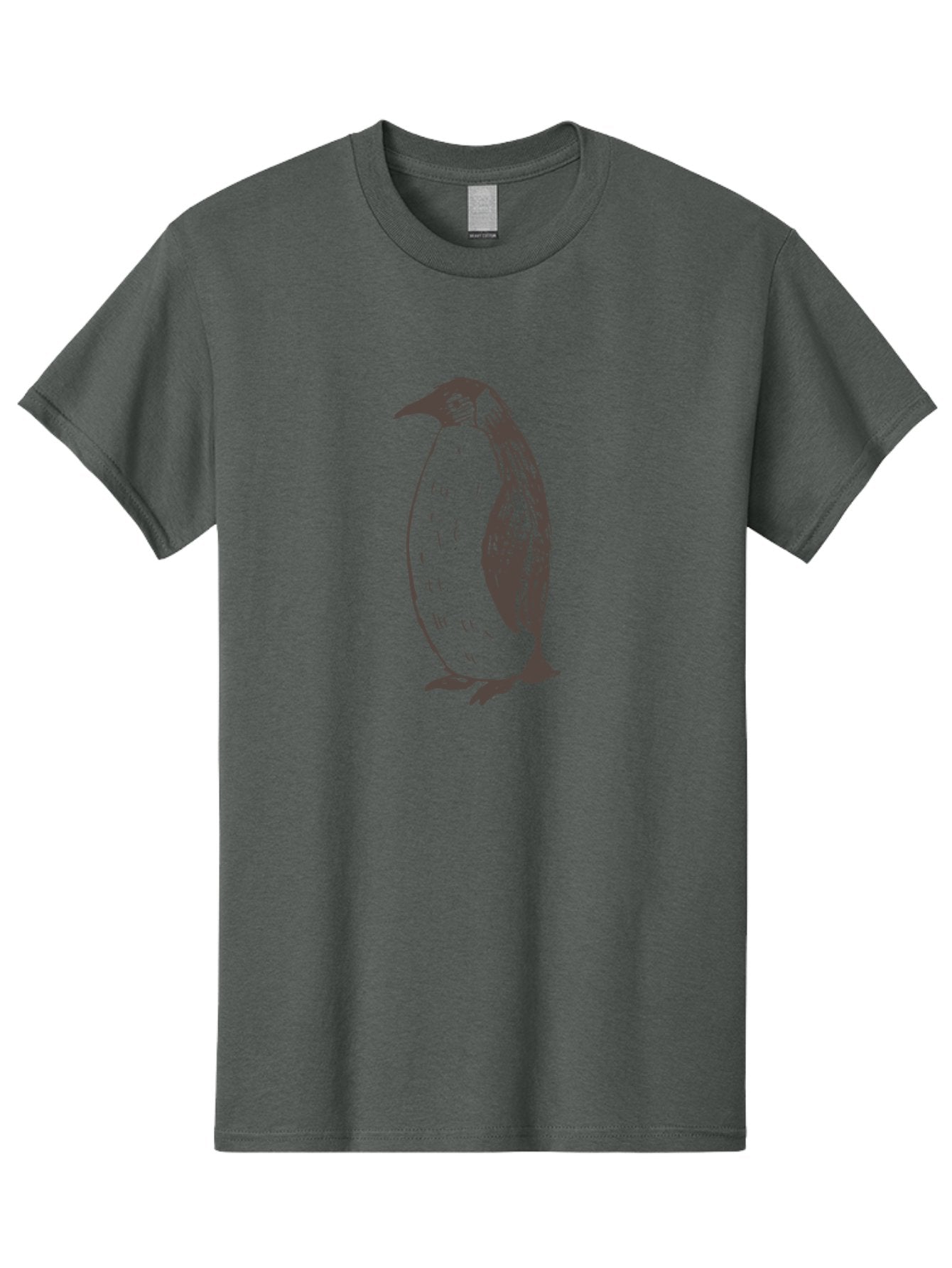 Penguin Men'S Graphic Tee, 100% Cotton, Comfortable Casual Summer Wear, Machine Washable, Penguin Standing, Bird Silhouette, Wildlife Illustration, Feathered Creature, Simple Graphics, Monochrome Design, Cute Animal, Cartoon Style Aab033 9