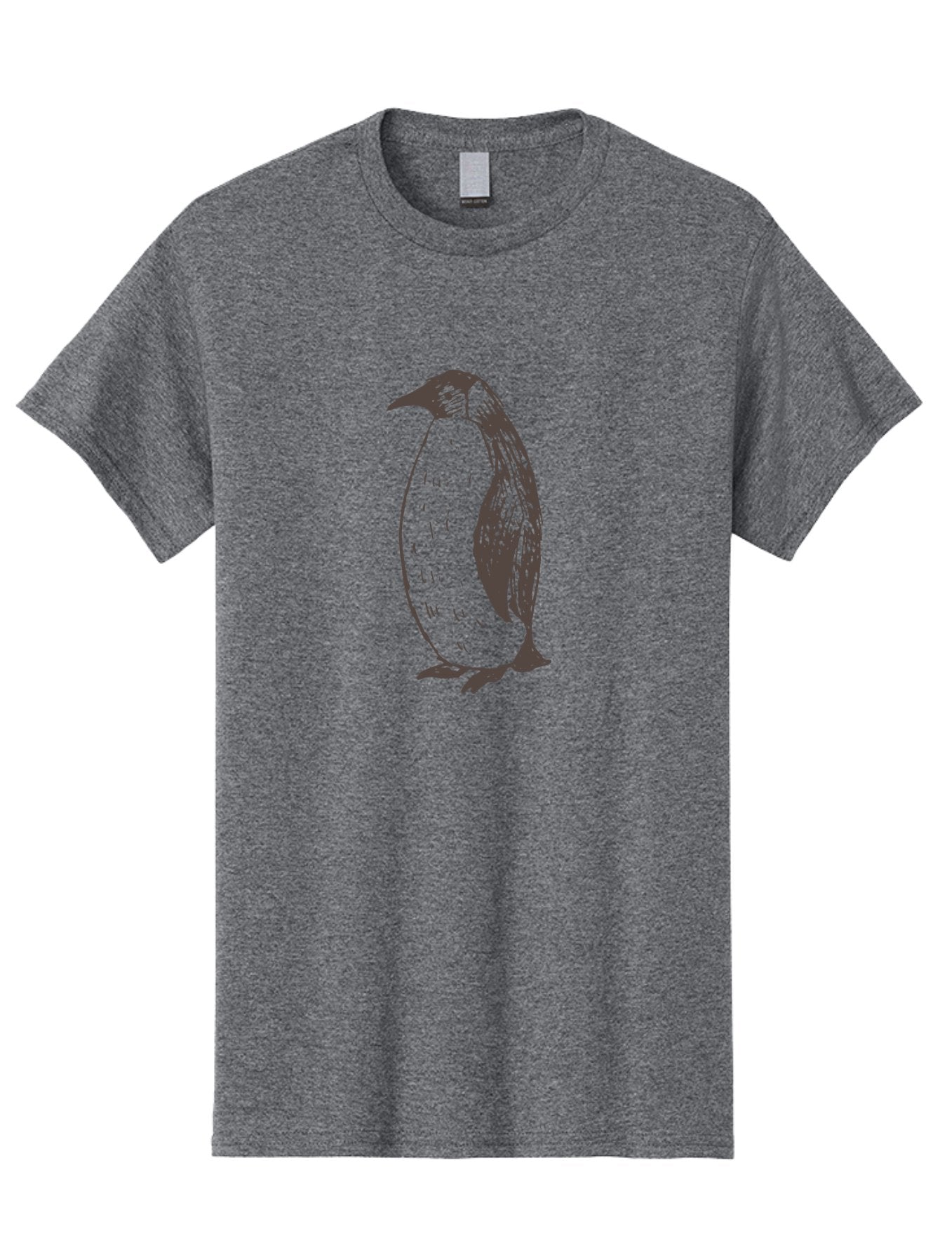 Penguin Men'S Graphic Tee, 100% Cotton, Comfortable Casual Summer Wear, Machine Washable, Penguin Standing, Bird Silhouette, Wildlife Illustration, Feathered Creature, Simple Graphics, Monochrome Design, Cute Animal, Cartoon Style Aab033 4