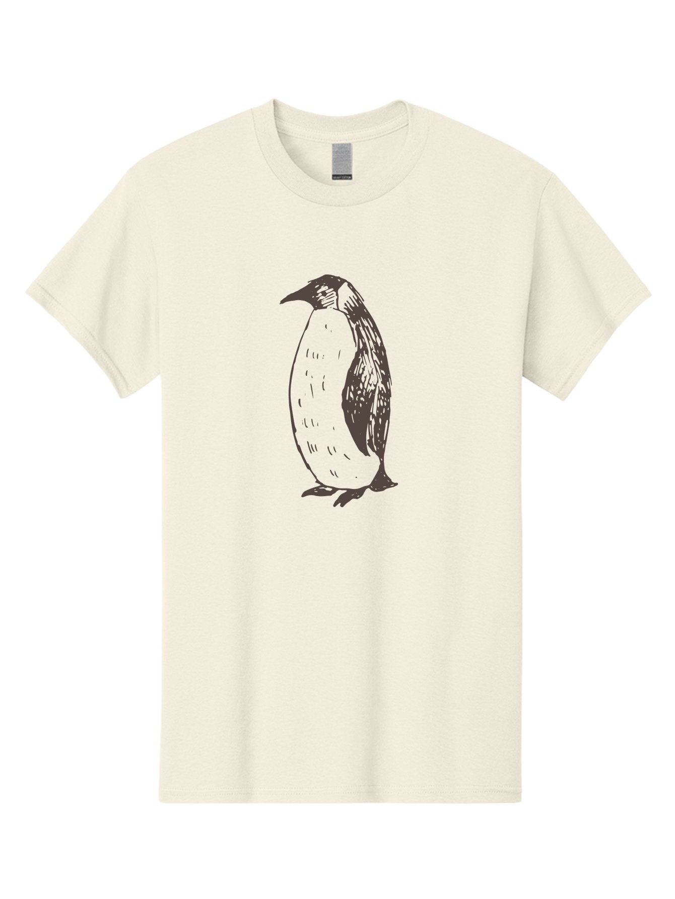 Penguin Men'S Graphic Tee, 100% Cotton, Comfortable Casual Summer Wear, Machine Washable, Penguin Standing, Bird Silhouette, Wildlife Illustration, Feathered Creature, Simple Graphics, Monochrome Design, Cute Animal, Cartoon Style Aab033 15
