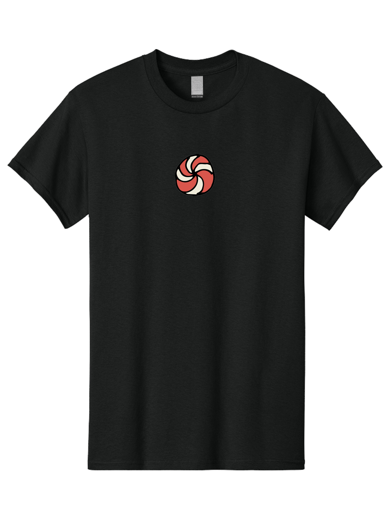 Peppermint-Candy Men'S Graphic Tee, 100% Cotton, Comfortable Casual Summer Wear, Machine Washable, Peppermint Candy, Swirly Design, Red And White, Sweet Treat, Cartoon Style, Candy Illustration, Colorful Graphic Aab034