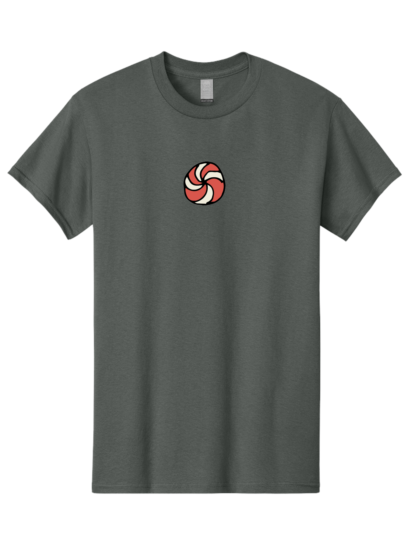 Peppermint-Candy Men'S Graphic Tee, 100% Cotton, Comfortable Casual Summer Wear, Machine Washable, Peppermint Candy, Swirly Design, Red And White, Sweet Treat, Cartoon Style, Candy Illustration, Colorful Graphic Aab034 3