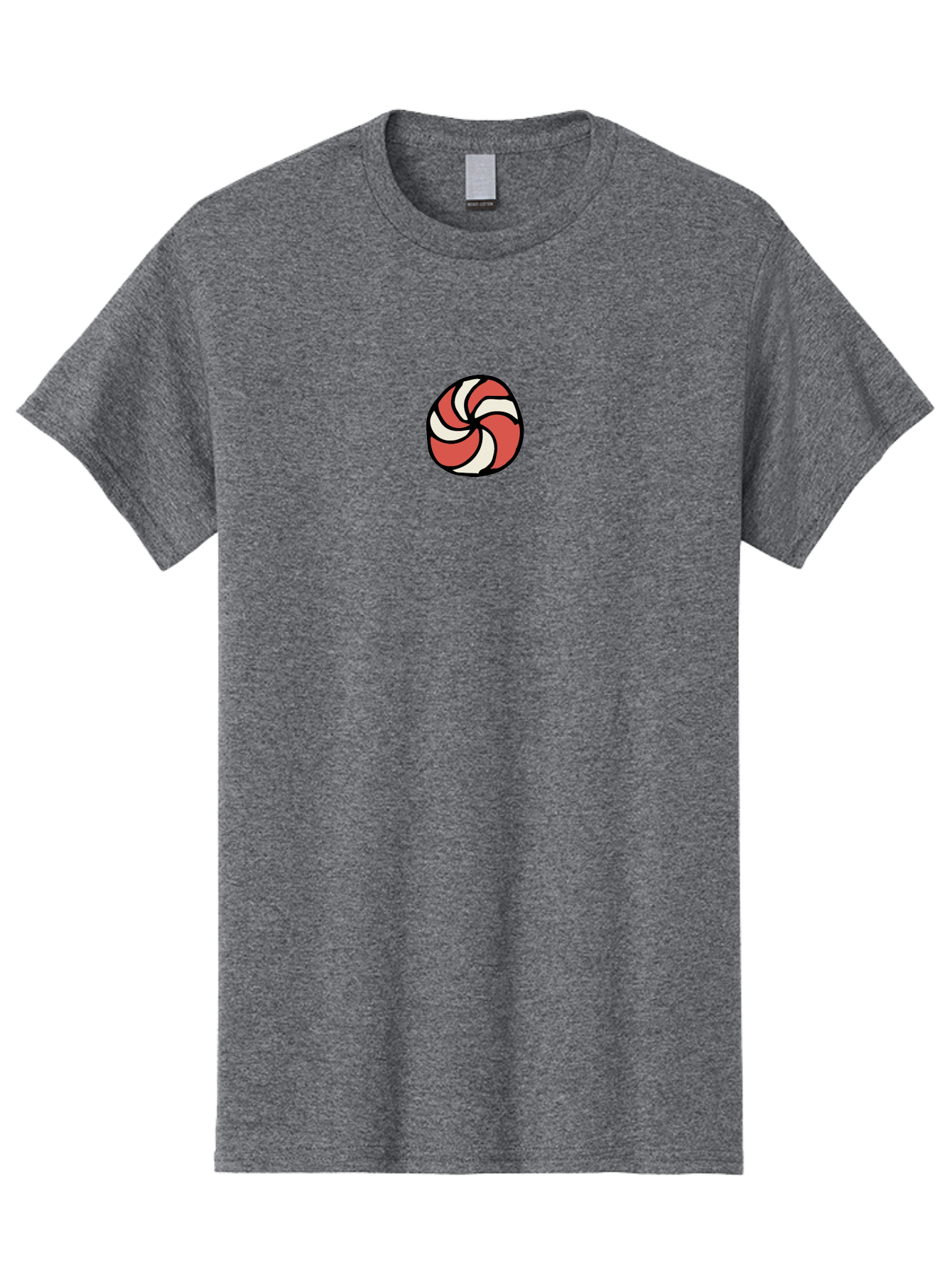 Peppermint-Candy Men'S Graphic Tee, 100% Cotton, Comfortable Casual Summer Wear, Machine Washable, Peppermint Candy, Swirly Design, Red And White, Sweet Treat, Cartoon Style, Candy Illustration, Colorful Graphic Aab034 9
