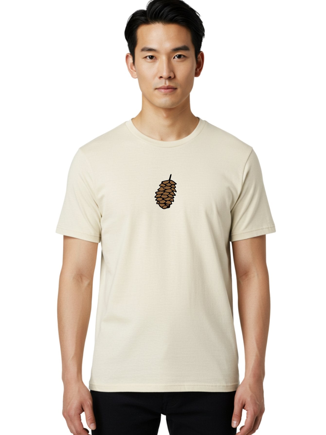Pine-Cone-1 Men'S Graphic Tee, 100% Cotton, Comfortable Casual Summer Wear, Machine Washable, Pine Cone Illustration, Brown Pine Cone, Cartoon-Style Pine Cone, Evergreen Tree Symbol, Nature-Inspired Graphic, Forest Botanical Illustration, Aab038 28