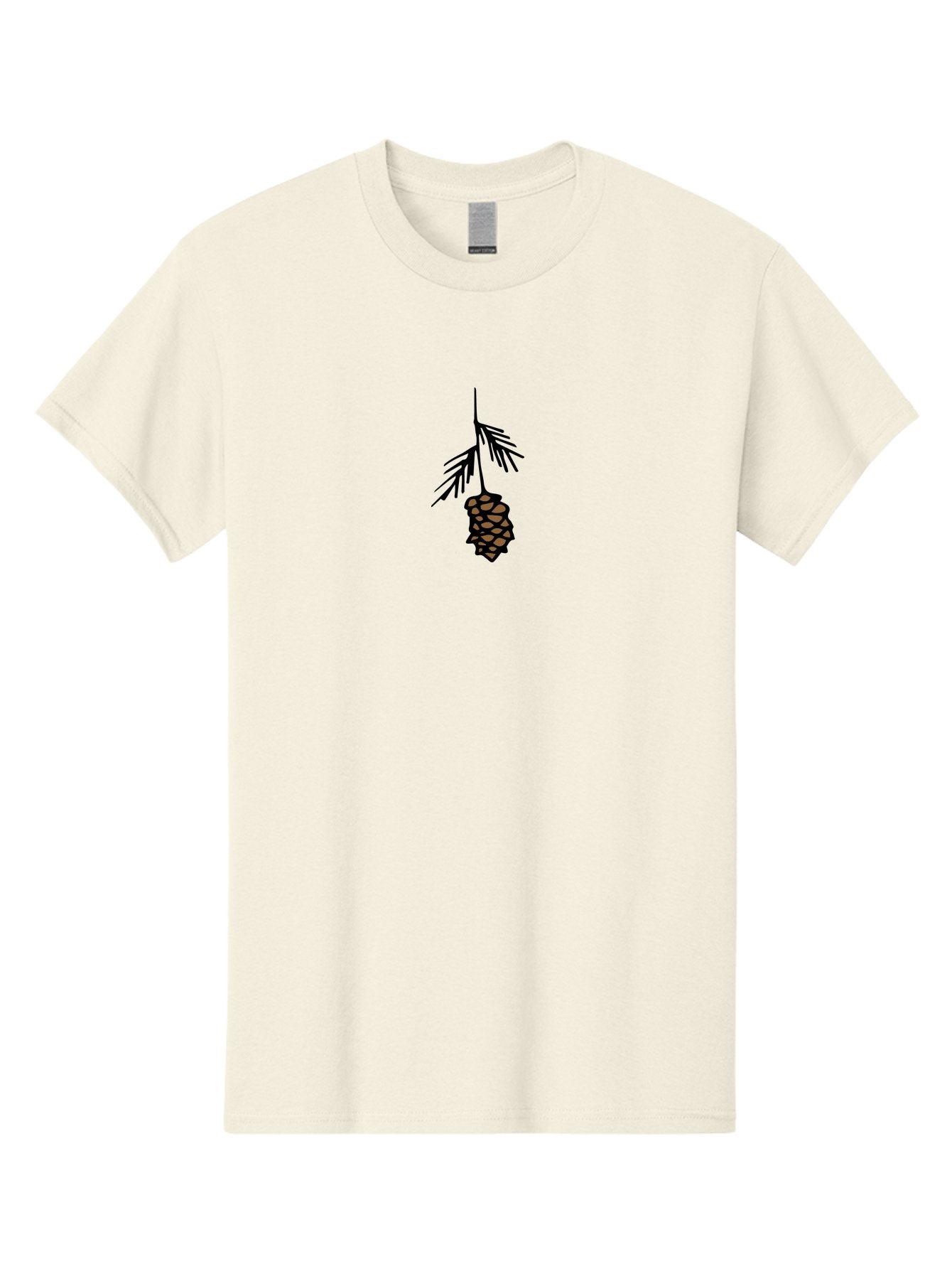 Pine-Cone Men'S Graphic Tee, 100% Cotton, Comfortable Casual Summer Wear, Machine Washable, Pine Cone, Evergreen Tree, Nature Illustration, Forest Elements, Botanical Art, Brown Pinecone, Black Outline, Simple Design, Natural Symbol Aab039 10