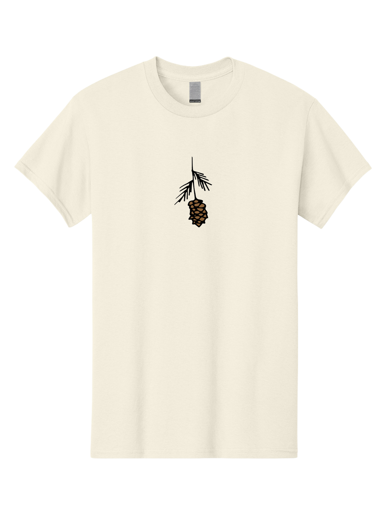 Pine-Cone Men'S Graphic Tee, 100% Cotton, Comfortable Casual Summer Wear, Machine Washable, Pine Cone, Evergreen Tree, Nature Illustration, Forest Elements, Botanical Art, Brown Pinecone, Black Outline, Simple Design, Natural Symbol Aab039 17