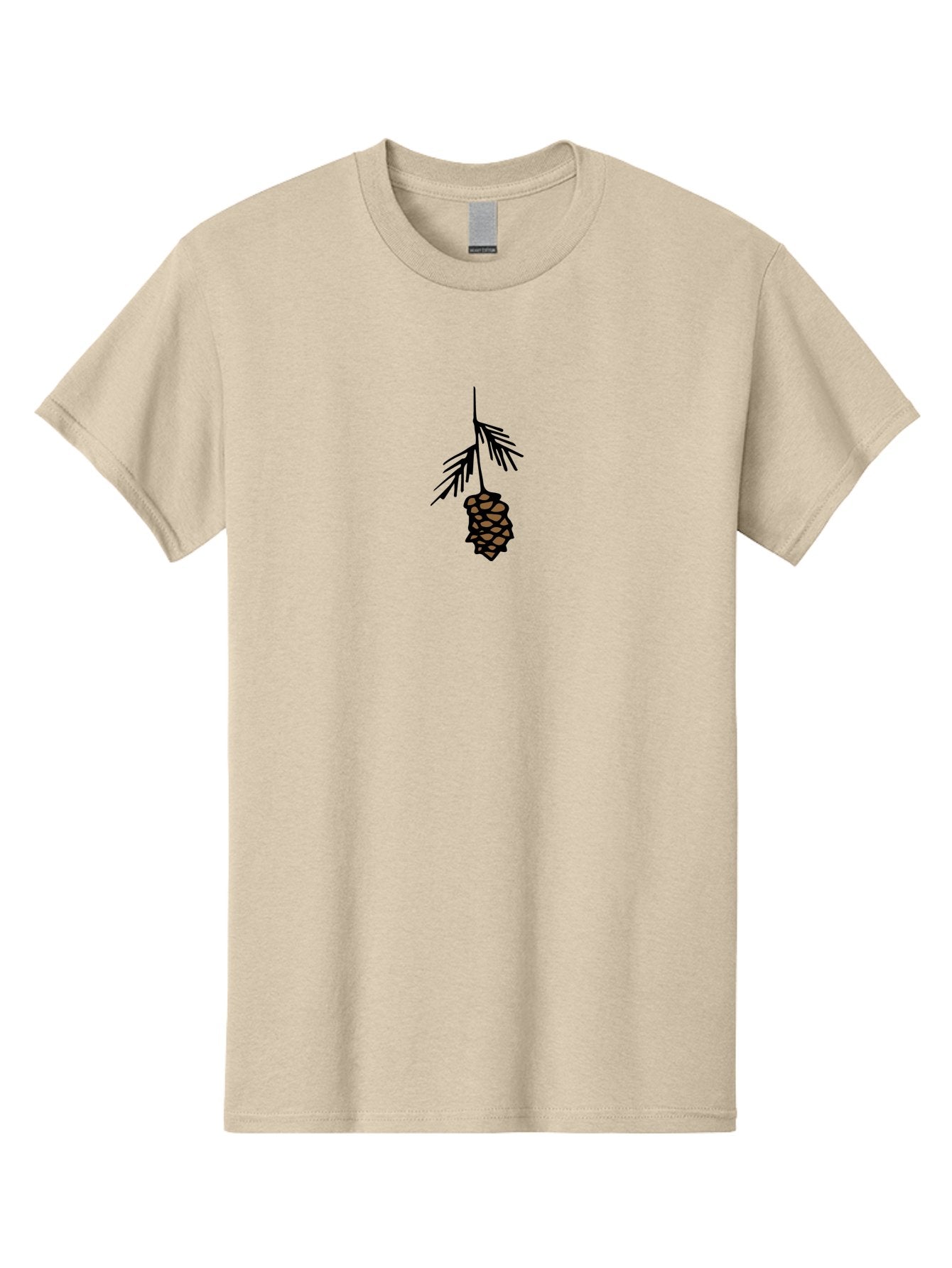 Pine-Cone Men'S Graphic Tee, 100% Cotton, Comfortable Casual Summer Wear, Machine Washable, Pine Cone, Evergreen Tree, Nature Illustration, Forest Elements, Botanical Art, Brown Pinecone, Black Outline, Simple Design, Natural Symbol Aab039 11