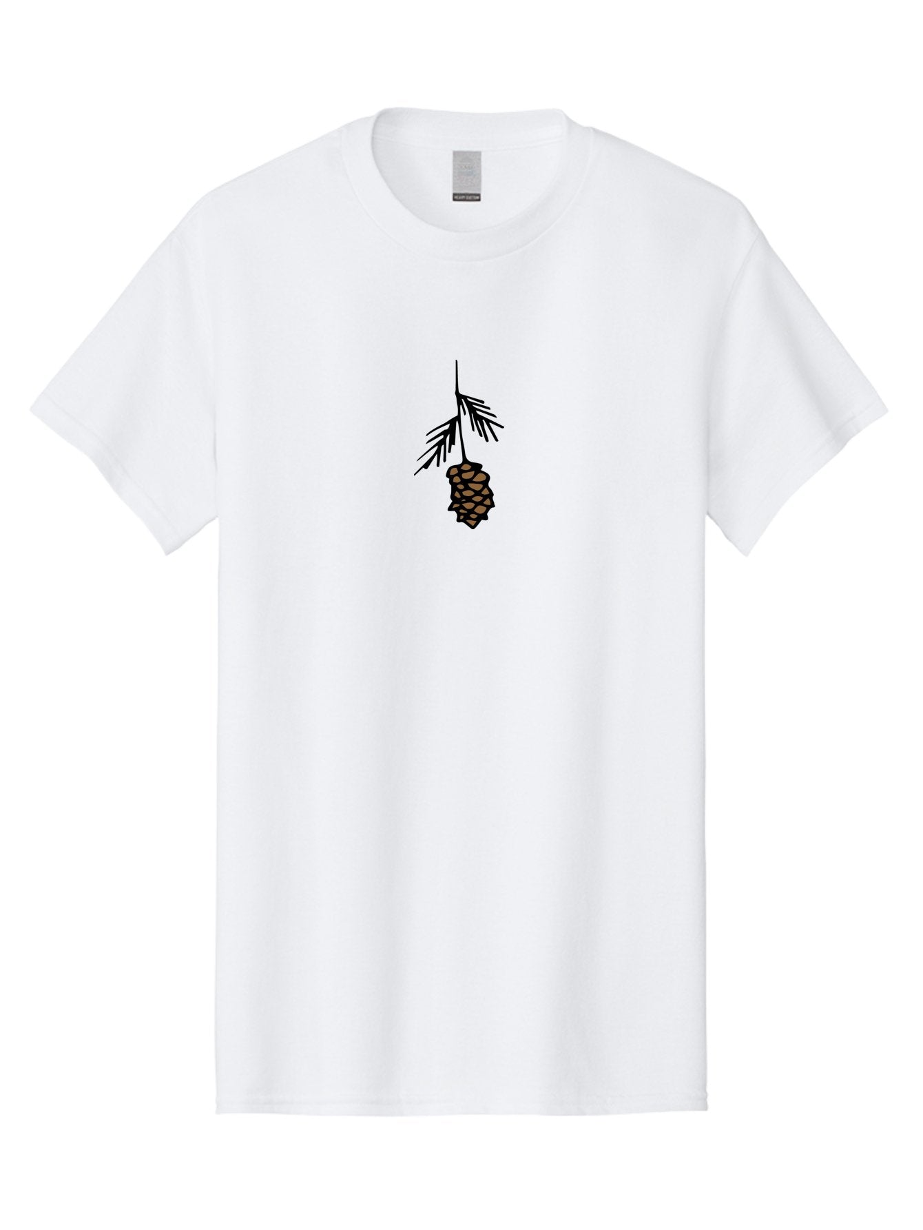 Pine-Cone Men'S Graphic Tee, 100% Cotton, Comfortable Casual Summer Wear, Machine Washable, Pine Cone, Evergreen Tree, Nature Illustration, Forest Elements, Botanical Art, Brown Pinecone, Black Outline, Simple Design, Natural Symbol Aab039 13