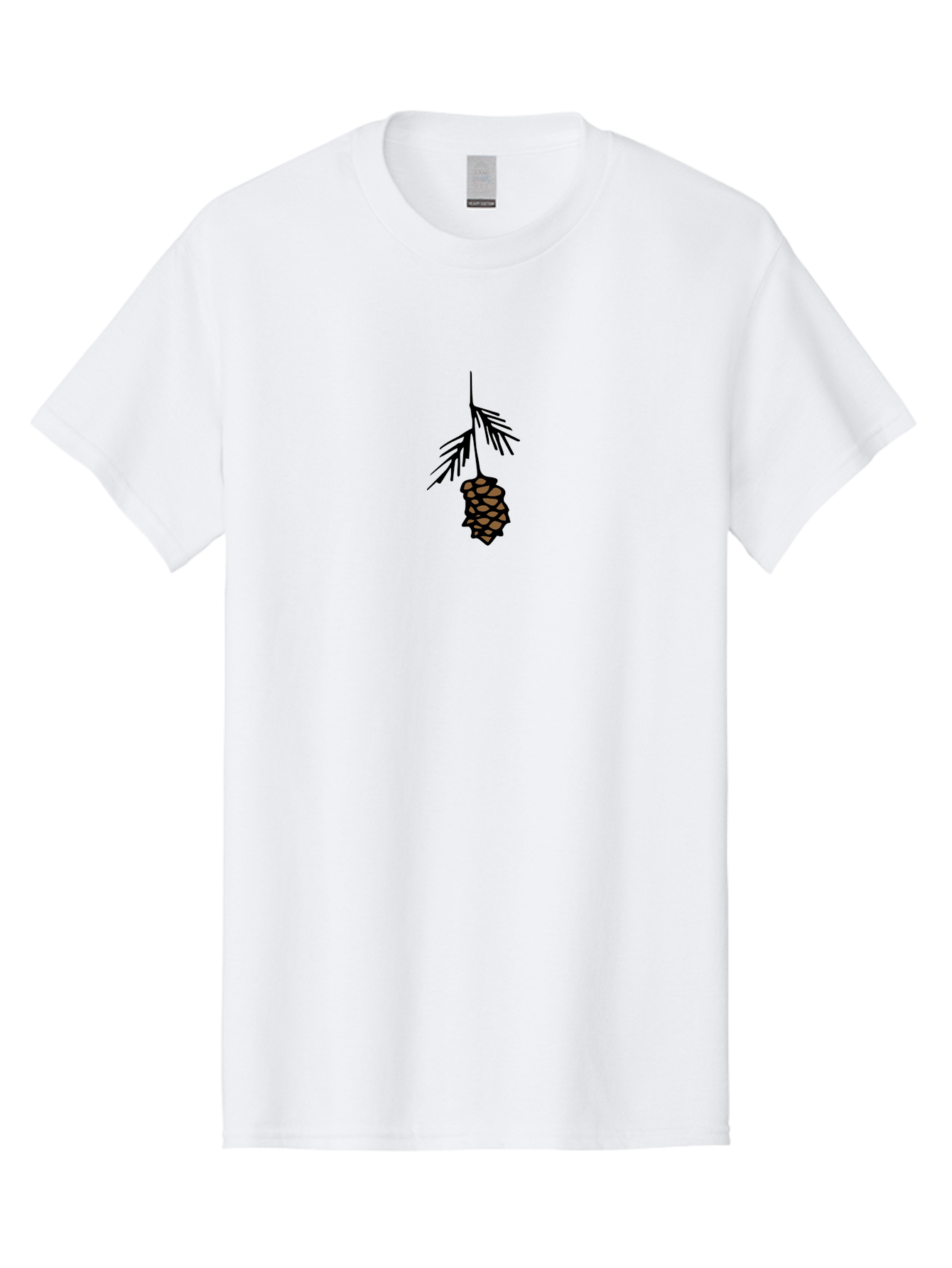 Pine-Cone Men'S Graphic Tee, 100% Cotton, Comfortable Casual Summer Wear, Machine Washable, Pine Cone, Evergreen Tree, Nature Illustration, Forest Elements, Botanical Art, Brown Pinecone, Black Outline, Simple Design, Natural Symbol Aab039 29