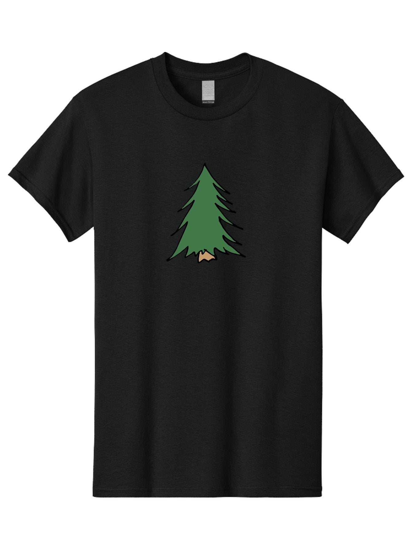 Pine-Tree-1 Men'S Graphic Tee, 100% Cotton, Comfortable Casual Summer Wear, Machine Washable, Evergreen Tree, Simple Design, Cartoon Style, Forest Illustration, Nature Graphic, Stylized Pine, Fir Tree, Minimalist Art Aab040 13