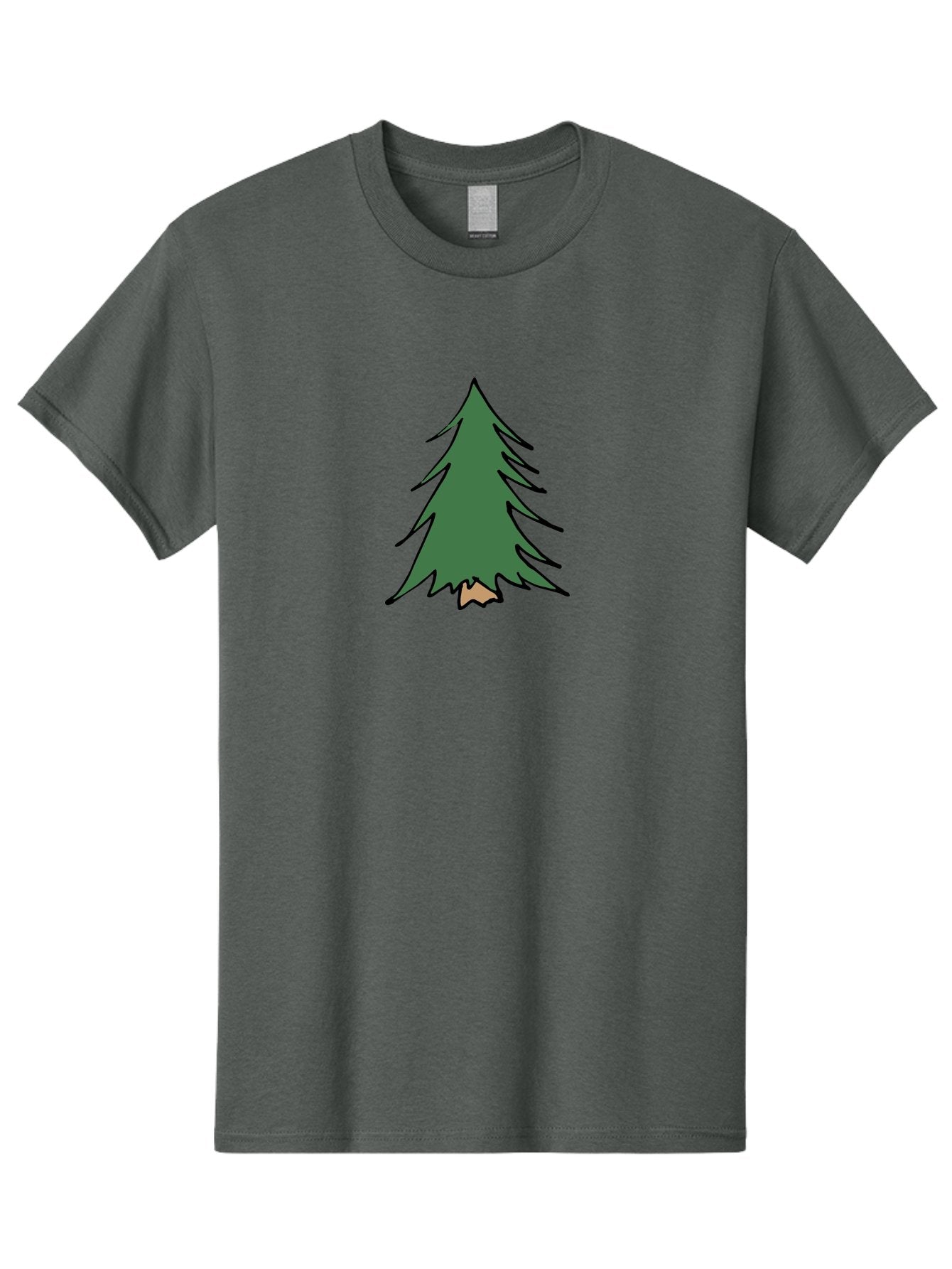 Pine-Tree-1 Men'S Graphic Tee, 100% Cotton, Comfortable Casual Summer Wear, Machine Washable, Evergreen Tree, Simple Design, Cartoon Style, Forest Illustration, Nature Graphic, Stylized Pine, Fir Tree, Minimalist Art Aab040 12