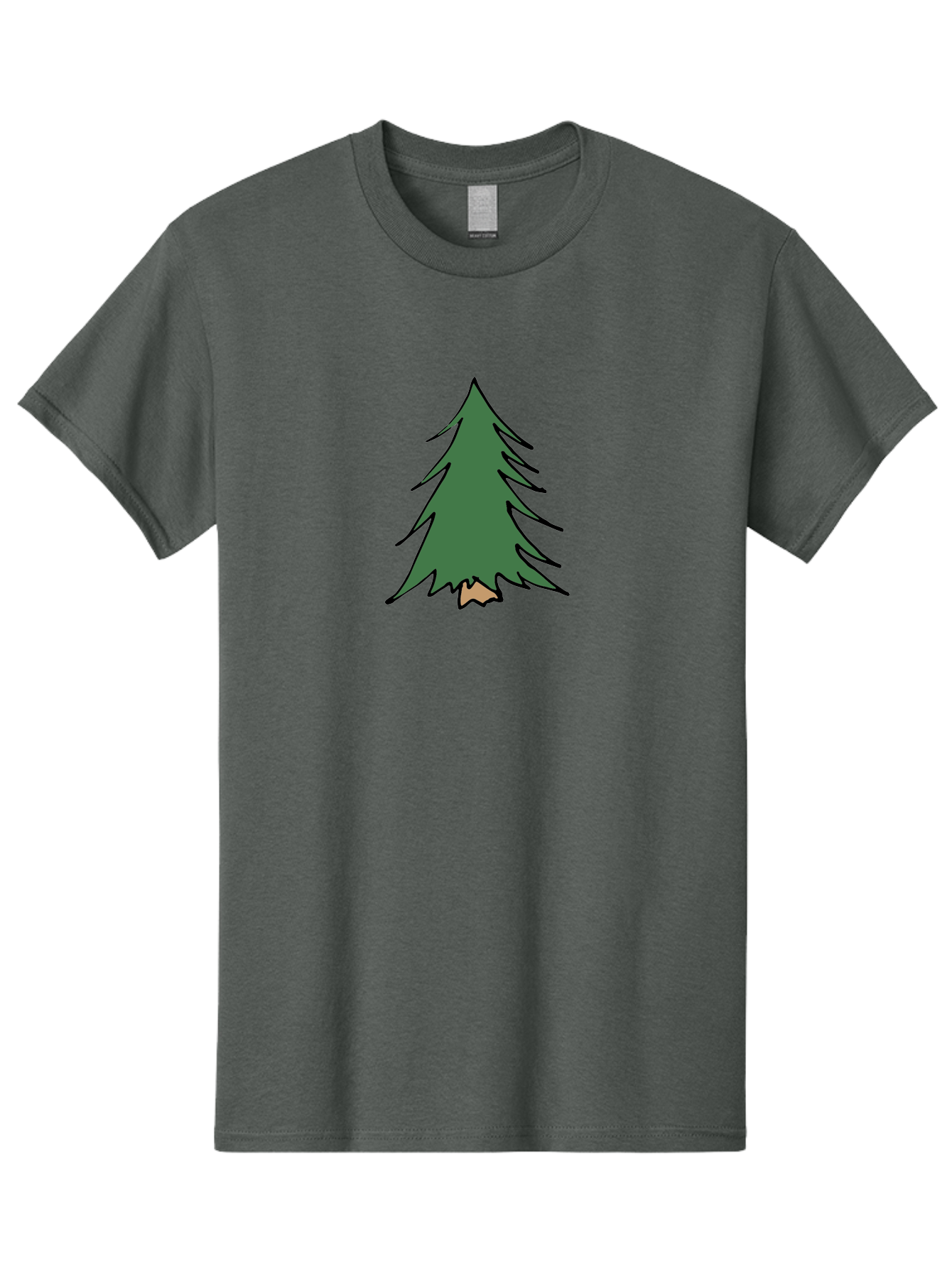 Pine-Tree-1 Men'S Graphic Tee, 100% Cotton, Comfortable Casual Summer Wear, Machine Washable, Evergreen Tree, Simple Design, Cartoon Style, Forest Illustration, Nature Graphic, Stylized Pine, Fir Tree, Minimalist Art Aab040 3