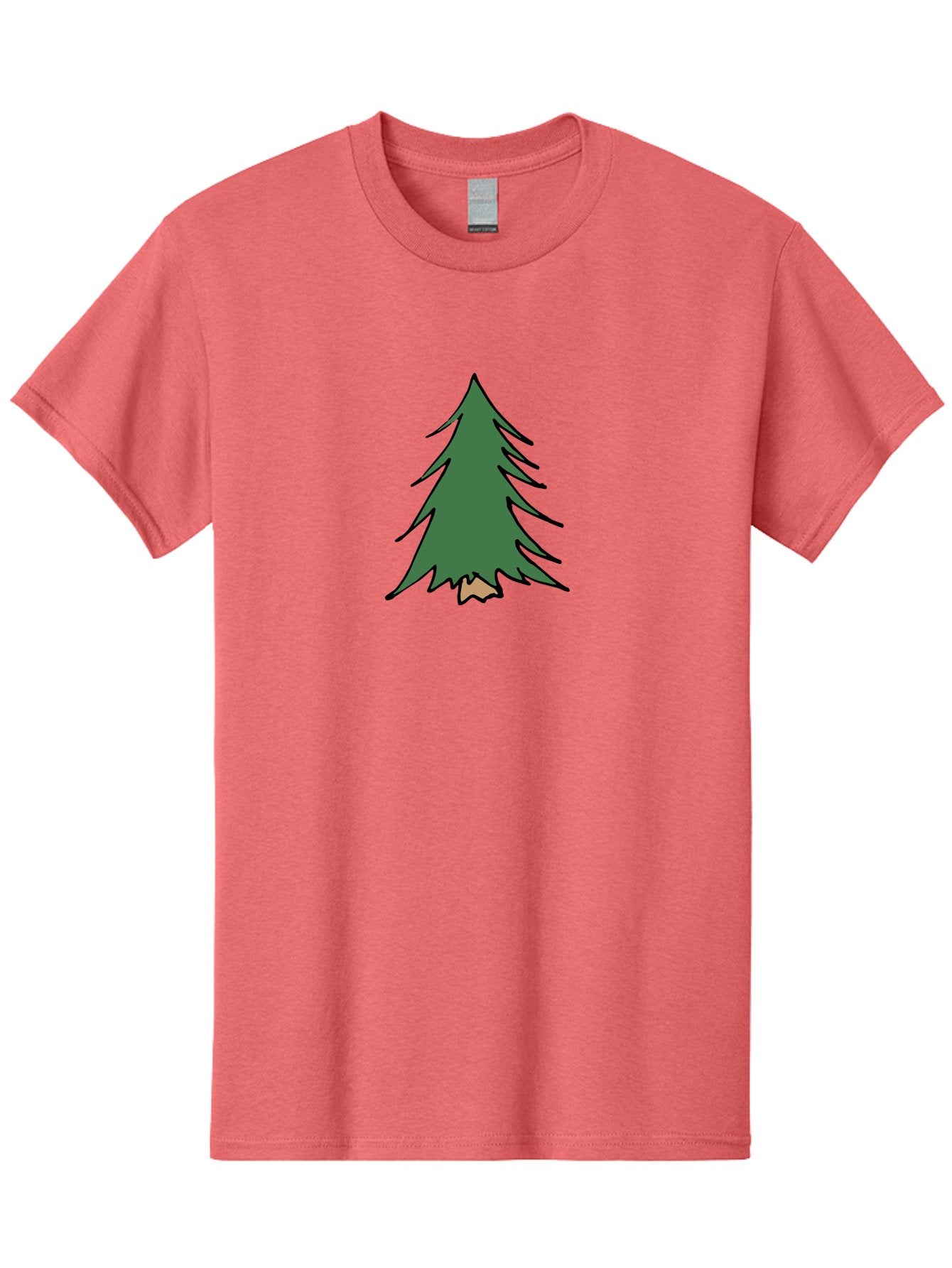 Pine-Tree-1 Men'S Graphic Tee, 100% Cotton, Comfortable Casual Summer Wear, Machine Washable, Evergreen Tree, Simple Design, Cartoon Style, Forest Illustration, Nature Graphic, Stylized Pine, Fir Tree, Minimalist Art Aab040 9