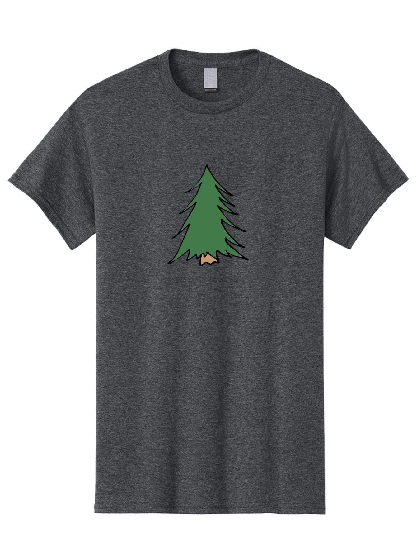 Pine-Tree-1 Men'S Graphic Tee, 100% Cotton, Comfortable Casual Summer Wear, Machine Washable, Evergreen Tree, Simple Design, Cartoon Style, Forest Illustration, Nature Graphic, Stylized Pine, Fir Tree, Minimalist Art Aab040 4