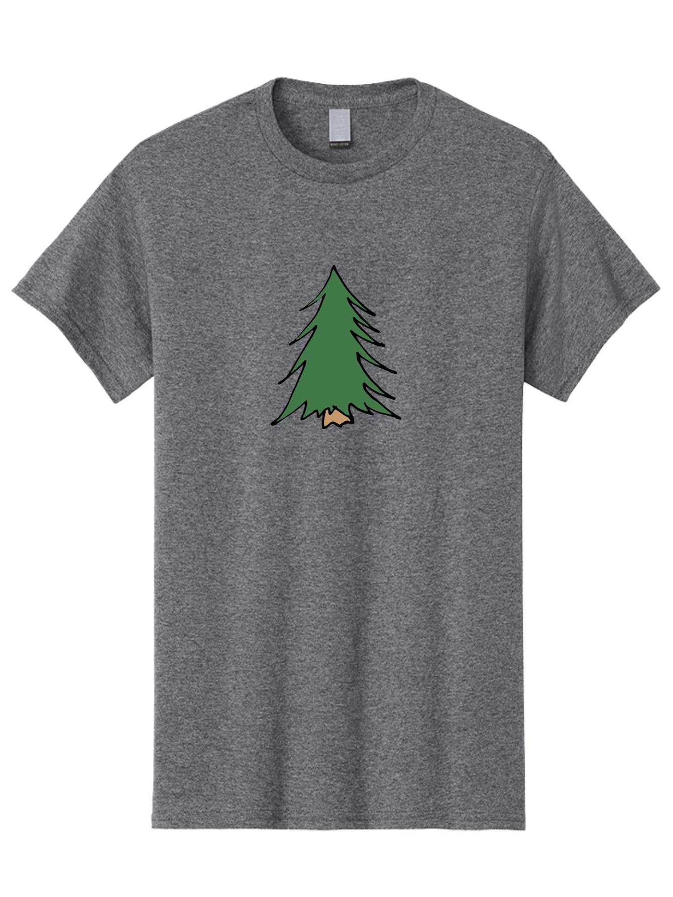 Pine-Tree-1 Men'S Graphic Tee, 100% Cotton, Comfortable Casual Summer Wear, Machine Washable, Evergreen Tree, Simple Design, Cartoon Style, Forest Illustration, Nature Graphic, Stylized Pine, Fir Tree, Minimalist Art Aab040 5