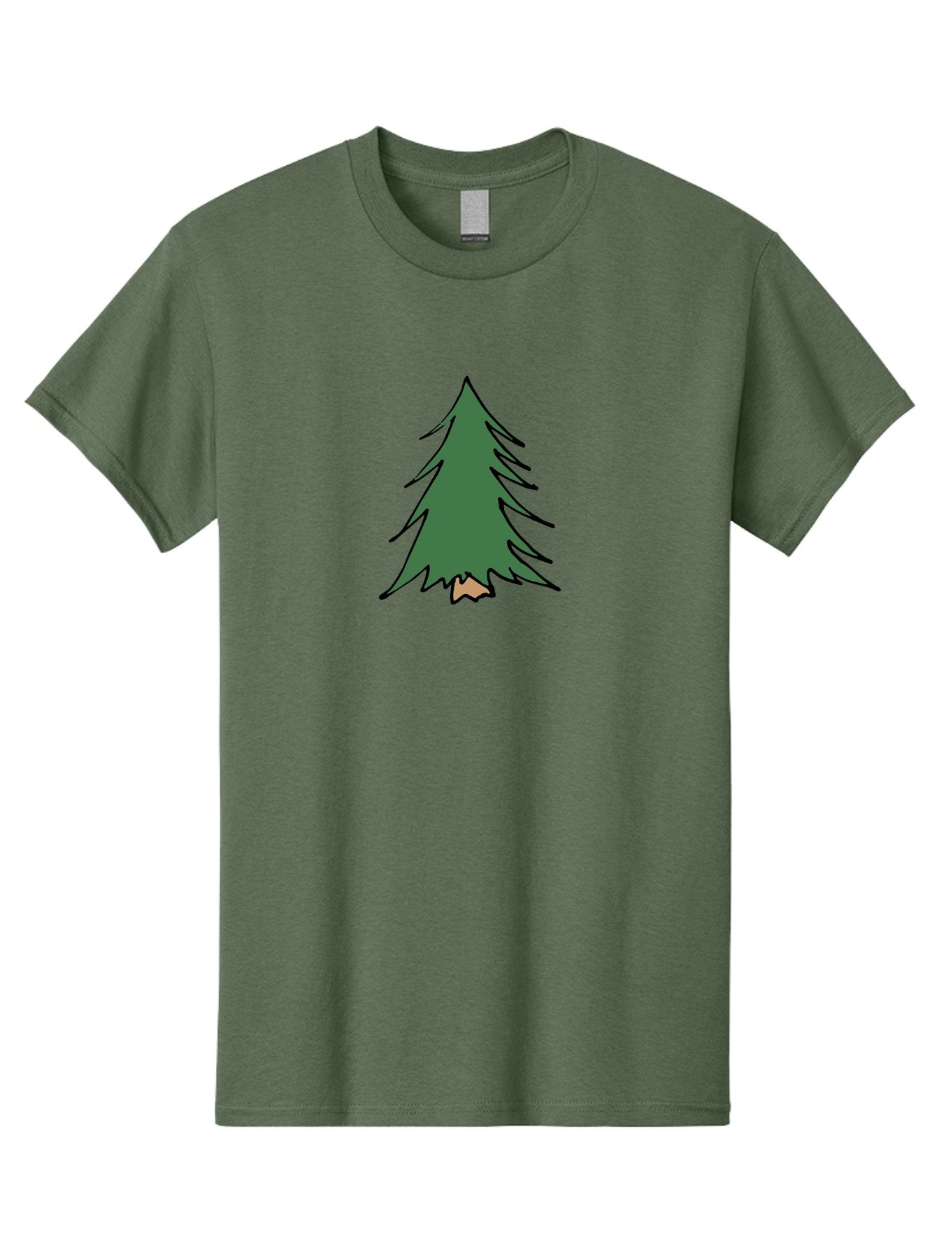 Pine-Tree-1 Men'S Graphic Tee, 100% Cotton, Comfortable Casual Summer Wear, Machine Washable, Evergreen Tree, Simple Design, Cartoon Style, Forest Illustration, Nature Graphic, Stylized Pine, Fir Tree, Minimalist Art Aab040 7